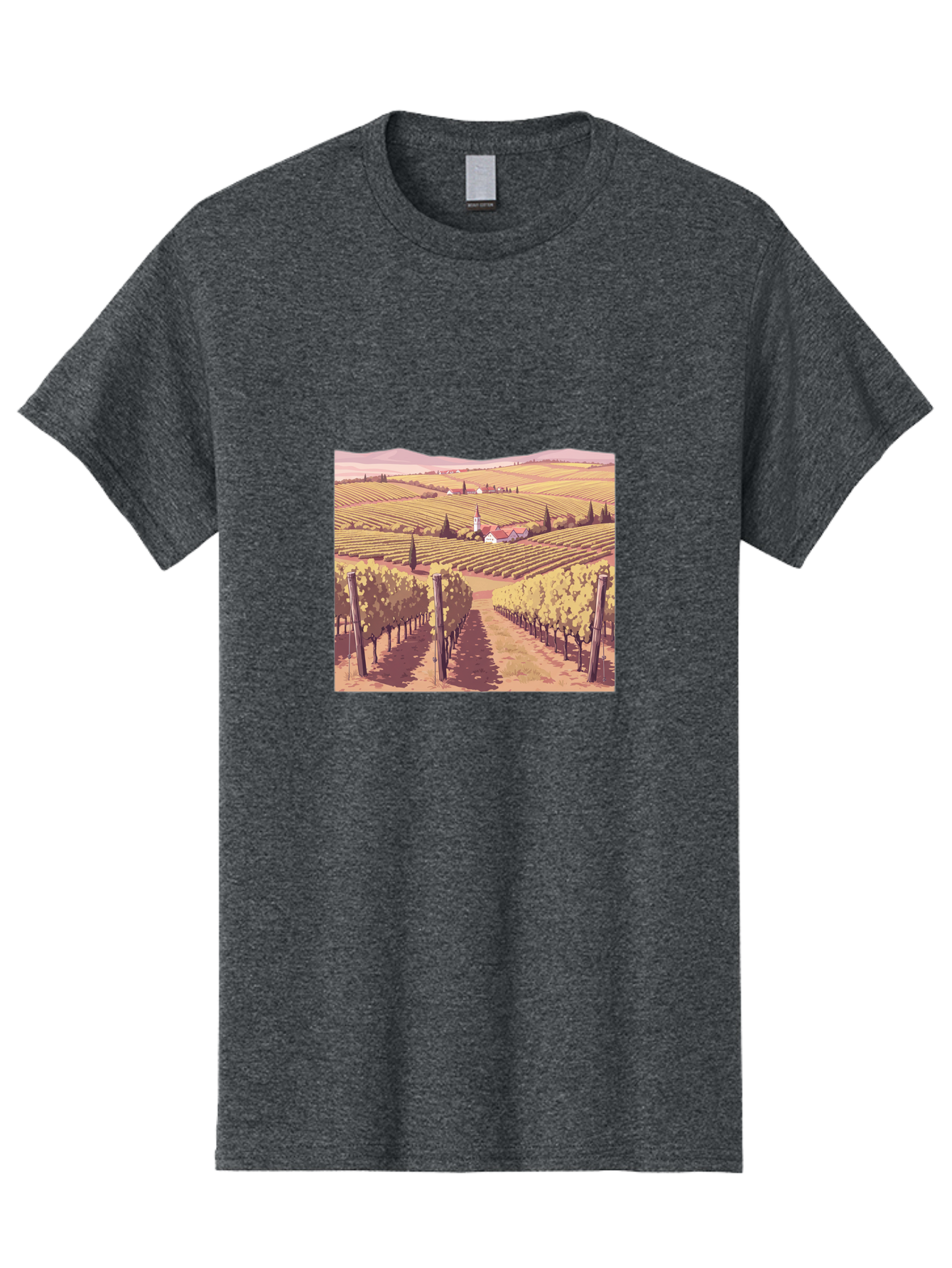 Vineyard-Landscape Men'S Graphic Tee, 100% Cotton, Comfortable Casual Summer Wear, Machine Washable, Vintage Camera, Old Camera, Antique Camera, Black Camera, Classic Photography, Photography Equipment, Nostalgic Device, Film Camera, Ban914