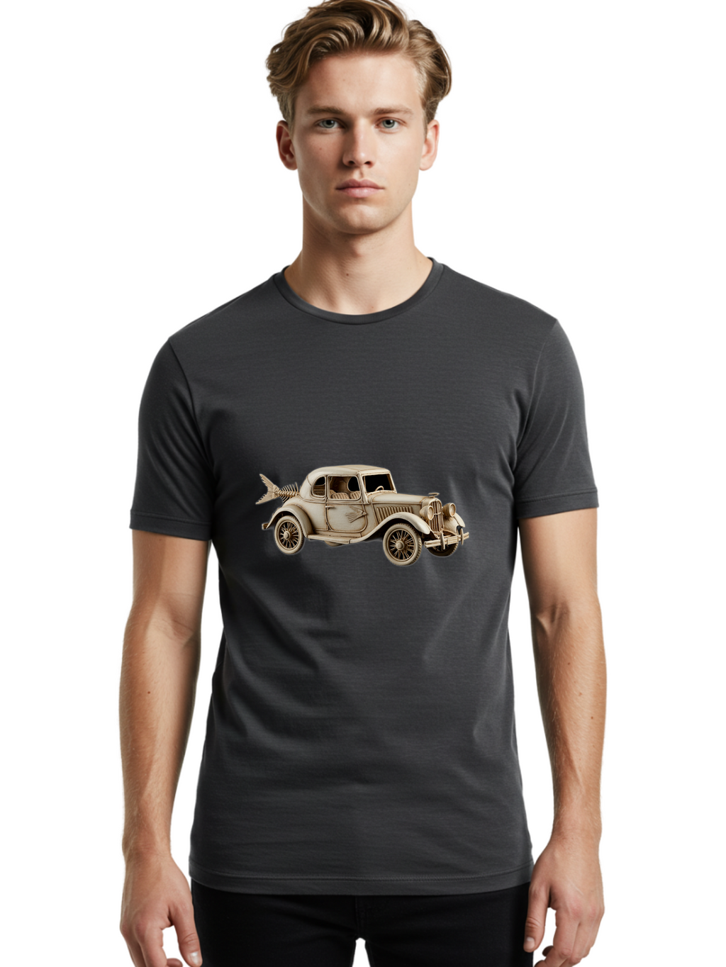 Vintage-Car-2 Men'S Graphic Tee, 100% Cotton, Comfortable Casual Summer Wear, Machine Washable, Vintage Camera, Old Camera, Antique Camera, Black Camera, Classic Photography, Photography Equipment, Nostalgic Device, Film Camera, Camera Art Ban916