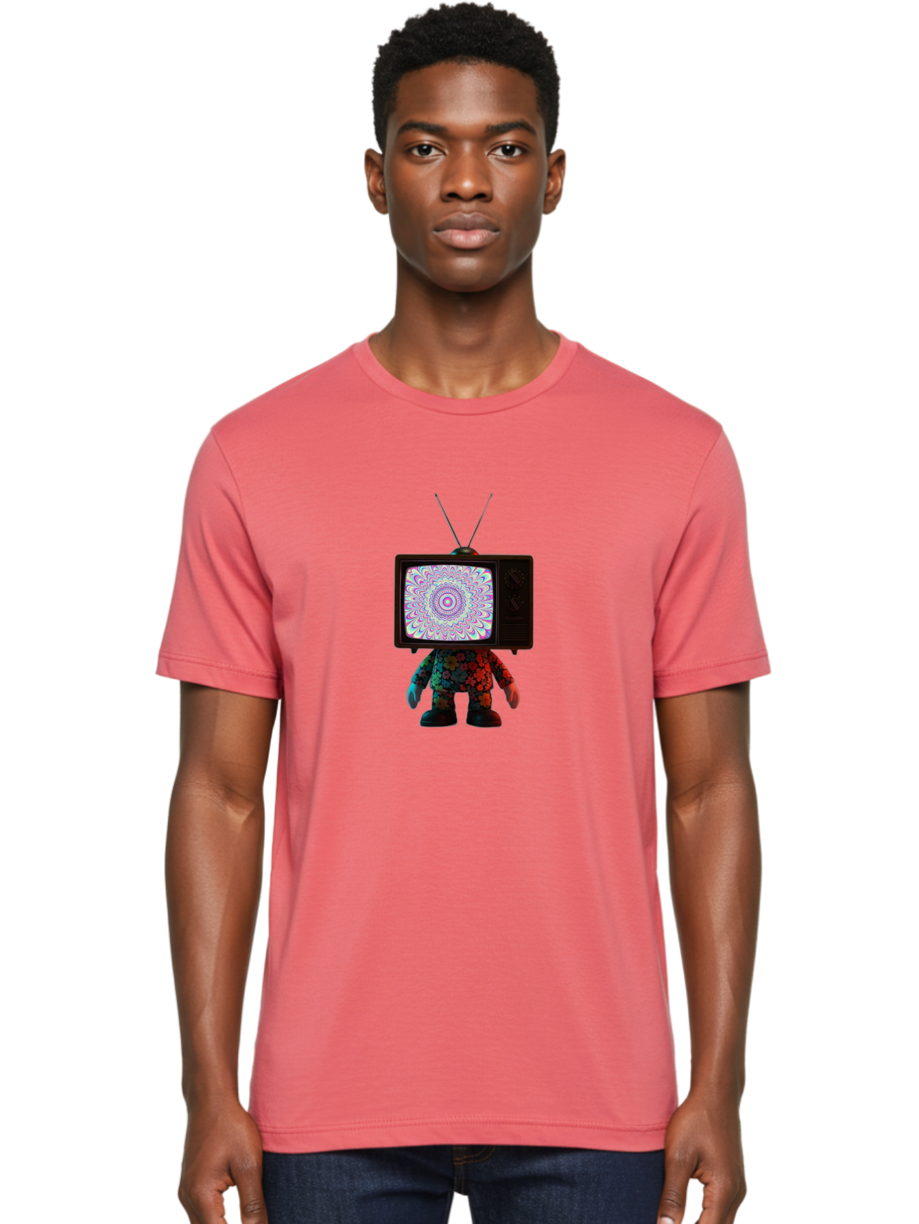 Vintage-Tv-Headed-Figure Men'S Graphic Tee, 100% Cotton, Comfortable Casual Summer Wear, Machine Washable, Vintage Camera, Old Camera, Antique Camera, Black Camera, Classic Photography, Photography Equipment, Nostalgic Device, Film Camera, Ban920