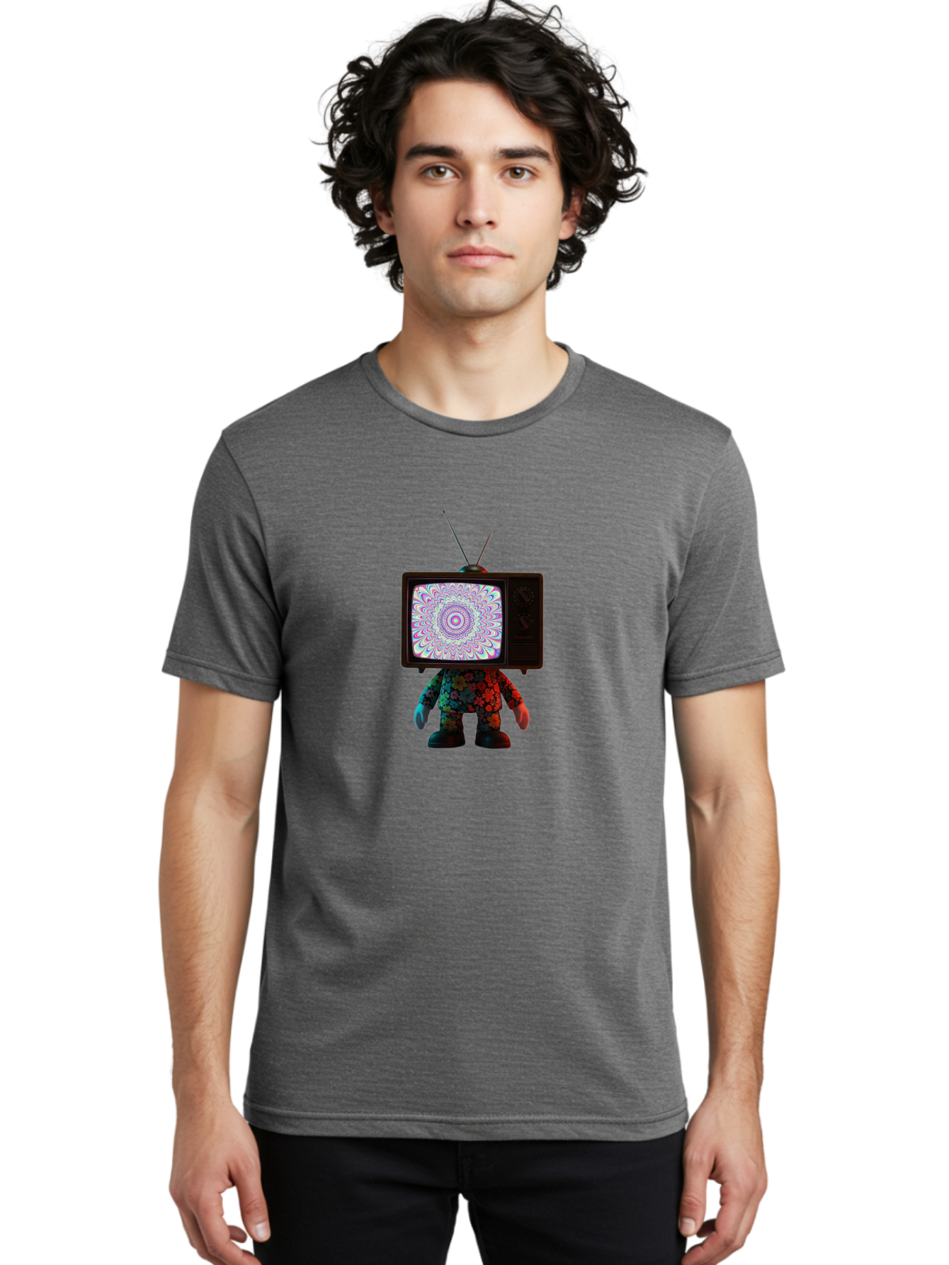 Vintage-Tv-Headed-Figure Men'S Graphic Tee, 100% Cotton, Comfortable Casual Summer Wear, Machine Washable, Vintage Camera, Old Camera, Antique Camera, Black Camera, Classic Photography, Photography Equipment, Nostalgic Device, Film Camera, Ban920