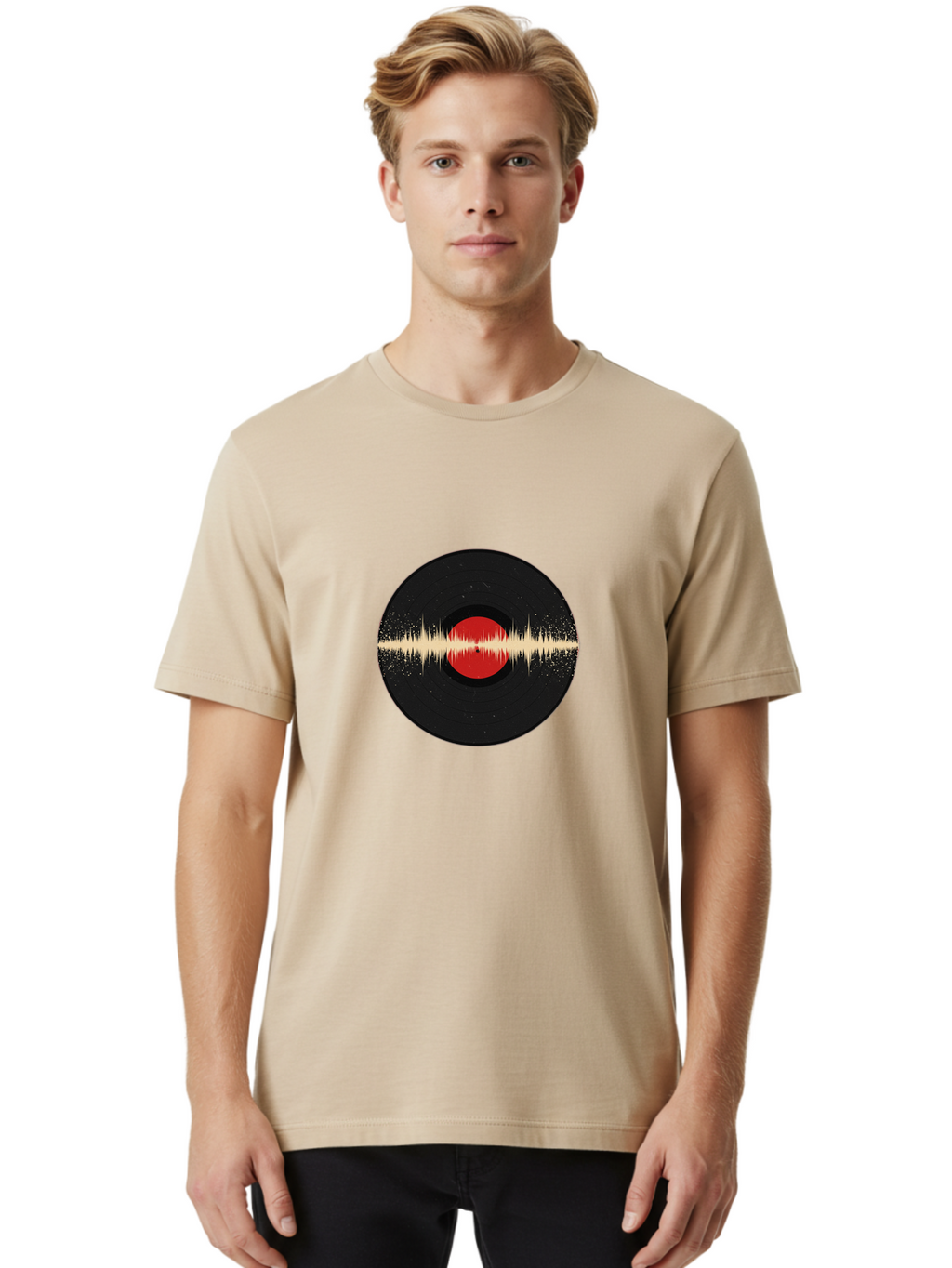 Vinyl-Record Men'S Graphic Tee, 100% Cotton, Comfortable Casual Summer Wear, Machine Washable, Vintage Camera, Old Camera, Antique Camera, Black Camera, Classic Photography, Photography Equipment, Nostalgic Device, Film Camera, Camera Art Ban923