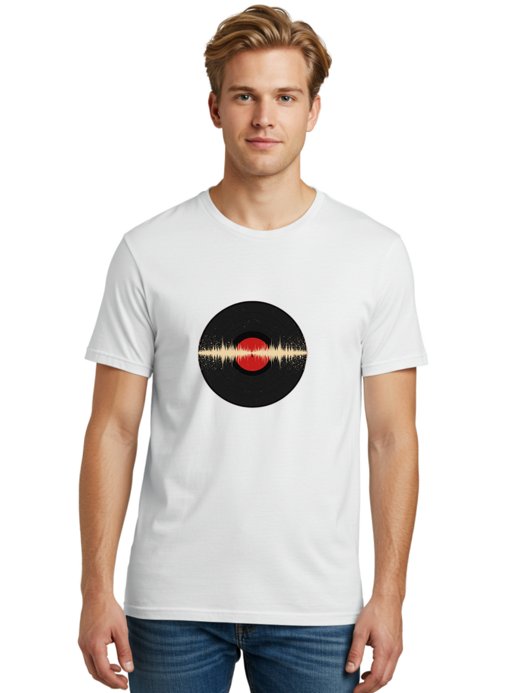 Vinyl-Record Men'S Graphic Tee, 100% Cotton, Comfortable Casual Summer Wear, Machine Washable, Vintage Camera, Old Camera, Antique Camera, Black Camera, Classic Photography, Photography Equipment, Nostalgic Device, Film Camera, Camera Art Ban923