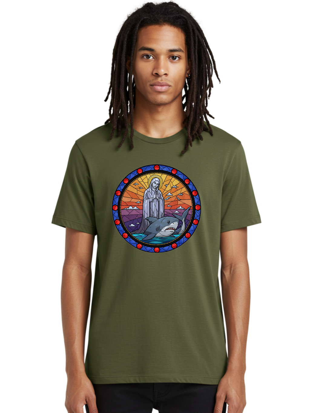 Virgin-Mary-With-Shark Men'S Graphic Tee, 100% Cotton, Comfortable Casual Summer Wear, Machine Washable, Vintage Camera, Old Camera, Antique Camera, Black Camera, Classic Photography, Photography Equipment, Nostalgic Device, Film Camera, Ban924