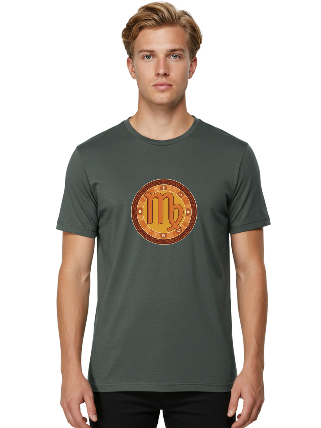 Virgo-Symbol-1 Men'S Graphic Tee, 100% Cotton, Comfortable Casual Summer Wear, Machine Washable, Vintage Camera, Old Camera, Antique Camera, Black Camera, Classic Photography, Photography Equipment, Nostalgic Device, Film Camera, Camera Art Ban927