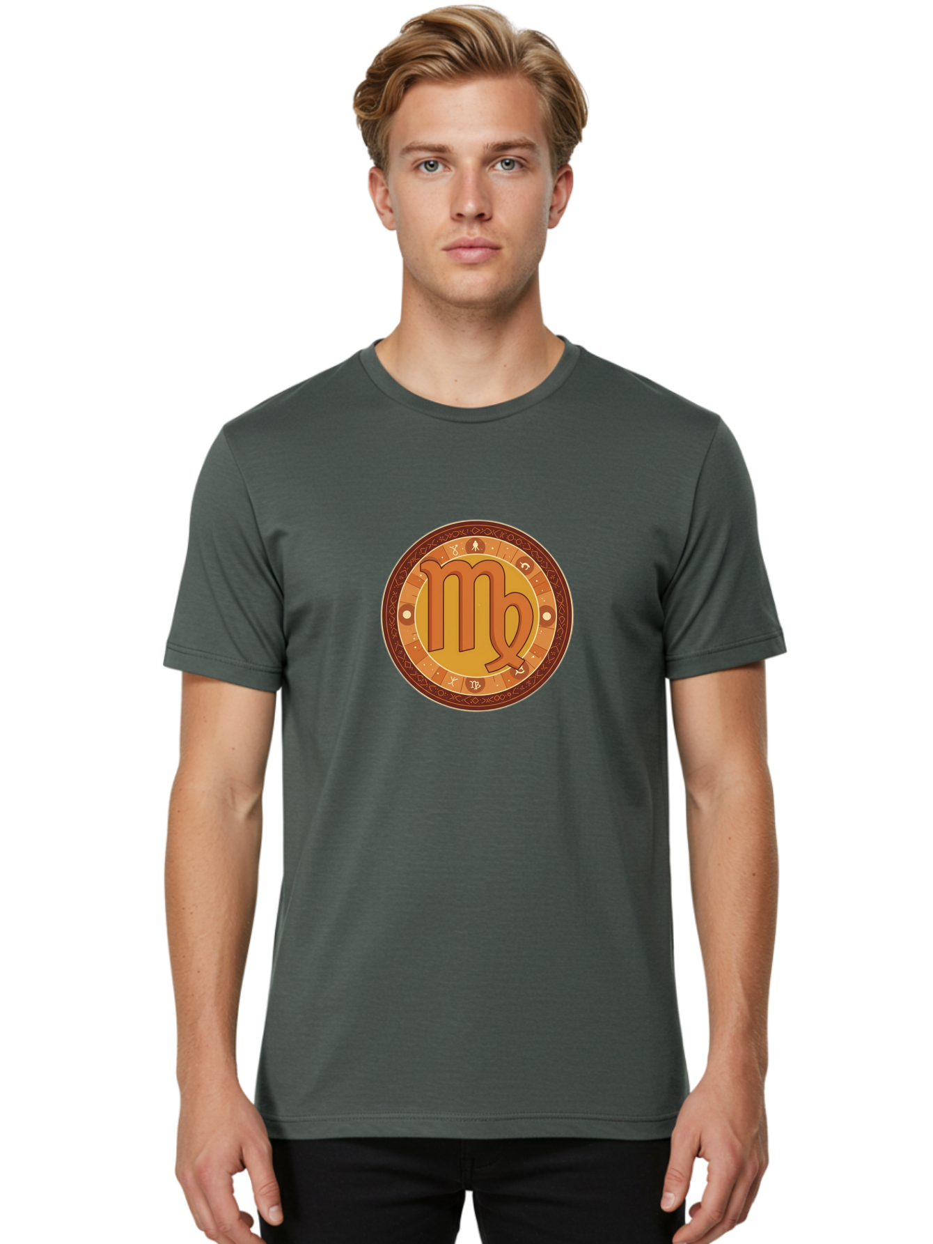 Virgo-Symbol-1 Men'S Graphic Tee, 100% Cotton, Comfortable Casual Summer Wear, Machine Washable, Vintage Camera, Old Camera, Antique Camera, Black Camera, Classic Photography, Photography Equipment, Nostalgic Device, Film Camera, Camera Art Ban927