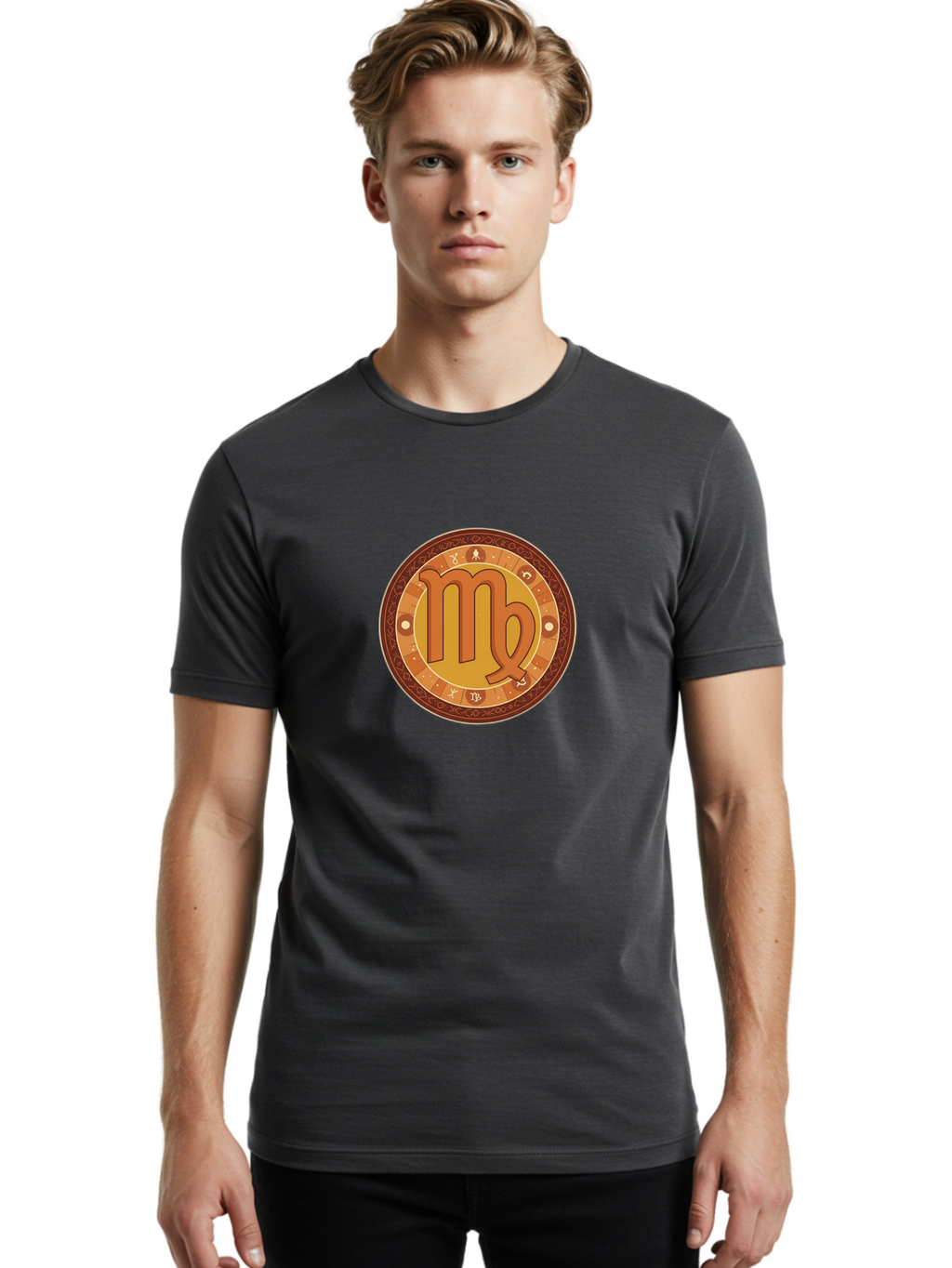 Virgo-Symbol-1 Men'S Graphic Tee, 100% Cotton, Comfortable Casual Summer Wear, Machine Washable, Vintage Camera, Old Camera, Antique Camera, Black Camera, Classic Photography, Photography Equipment, Nostalgic Device, Film Camera, Camera Art Ban927