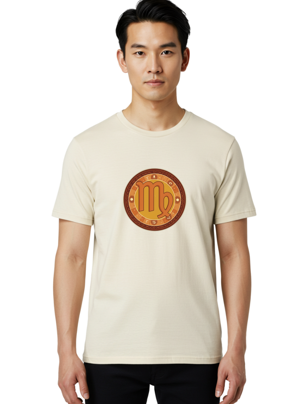 Virgo-Symbol-1 Men'S Graphic Tee, 100% Cotton, Comfortable Casual Summer Wear, Machine Washable, Vintage Camera, Old Camera, Antique Camera, Black Camera, Classic Photography, Photography Equipment, Nostalgic Device, Film Camera, Camera Art Ban927