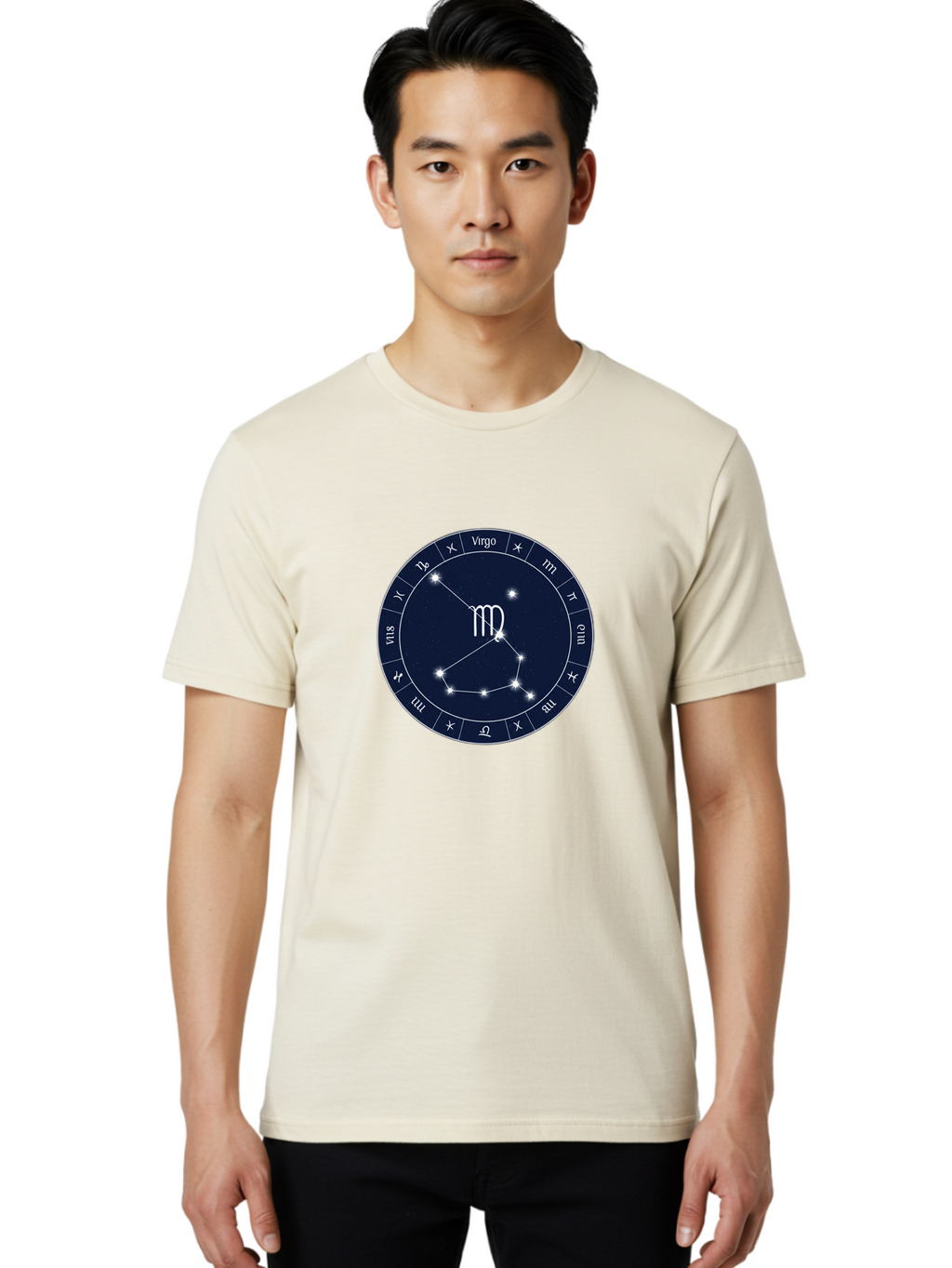 Virgo-Zodiac-Circle Men'S Graphic Tee, 100% Cotton, Comfortable Casual Summer Wear, Machine Washable, Vintage Camera, Old Camera, Antique Camera, Black Camera, Classic Photography, Photography Equipment, Nostalgic Device, Film Camera, Ban929