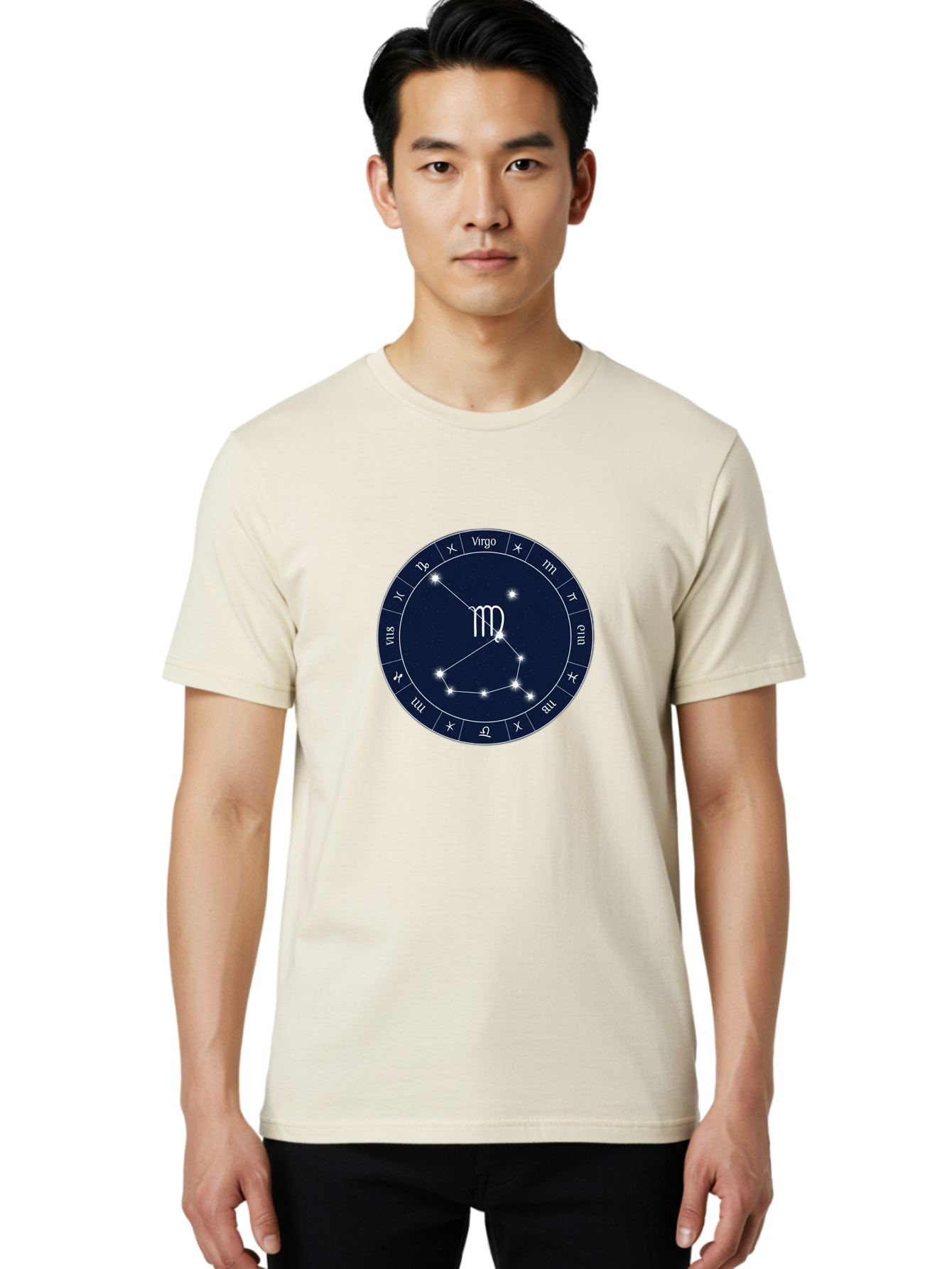 Virgo-Zodiac-Circle Men'S Graphic Tee, 100% Cotton, Comfortable Casual Summer Wear, Machine Washable, Vintage Camera, Old Camera, Antique Camera, Black Camera, Classic Photography, Photography Equipment, Nostalgic Device, Film Camera, Ban929