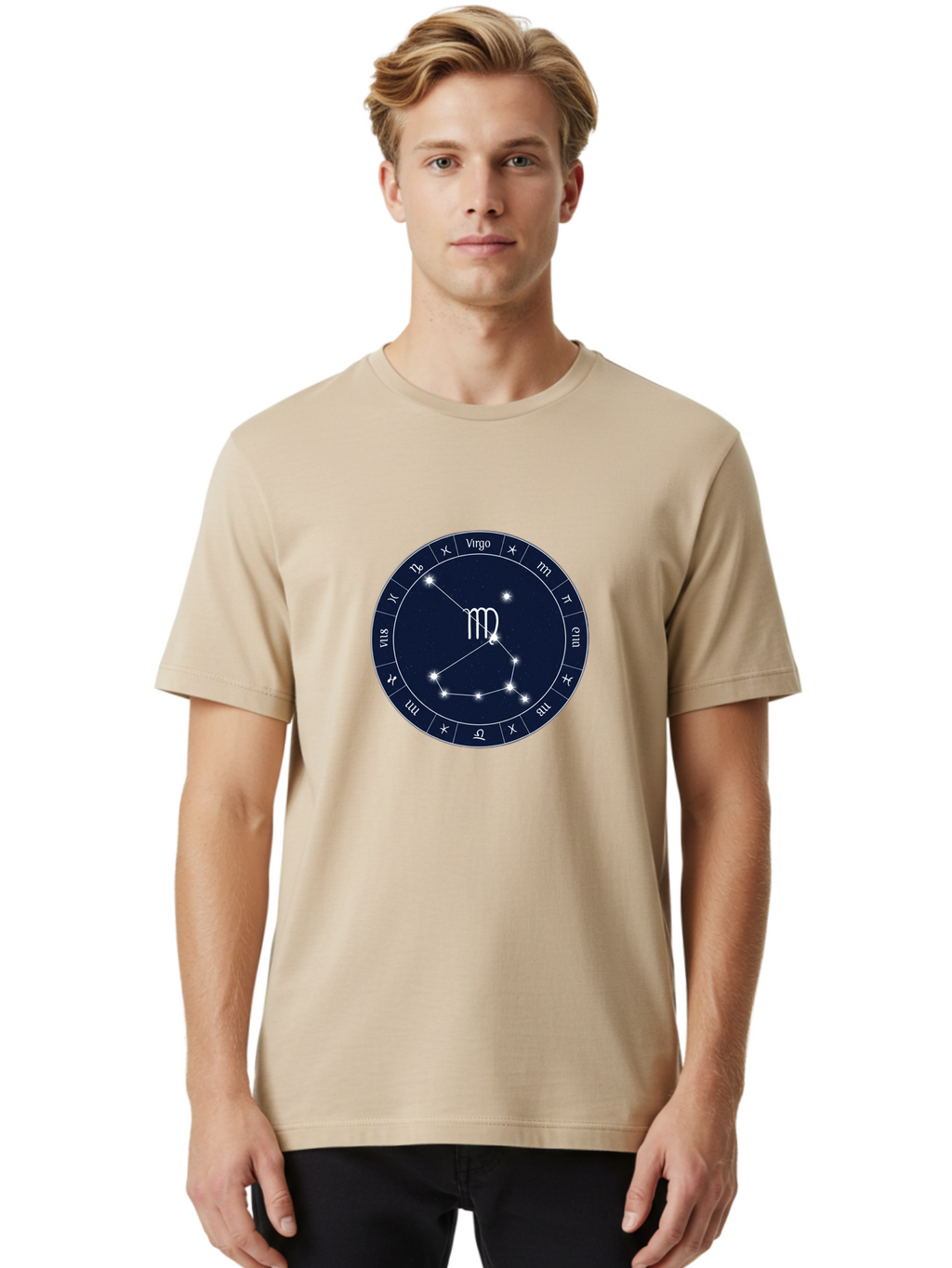 Virgo-Zodiac-Circle Men'S Graphic Tee, 100% Cotton, Comfortable Casual Summer Wear, Machine Washable, Vintage Camera, Old Camera, Antique Camera, Black Camera, Classic Photography, Photography Equipment, Nostalgic Device, Film Camera, Ban929