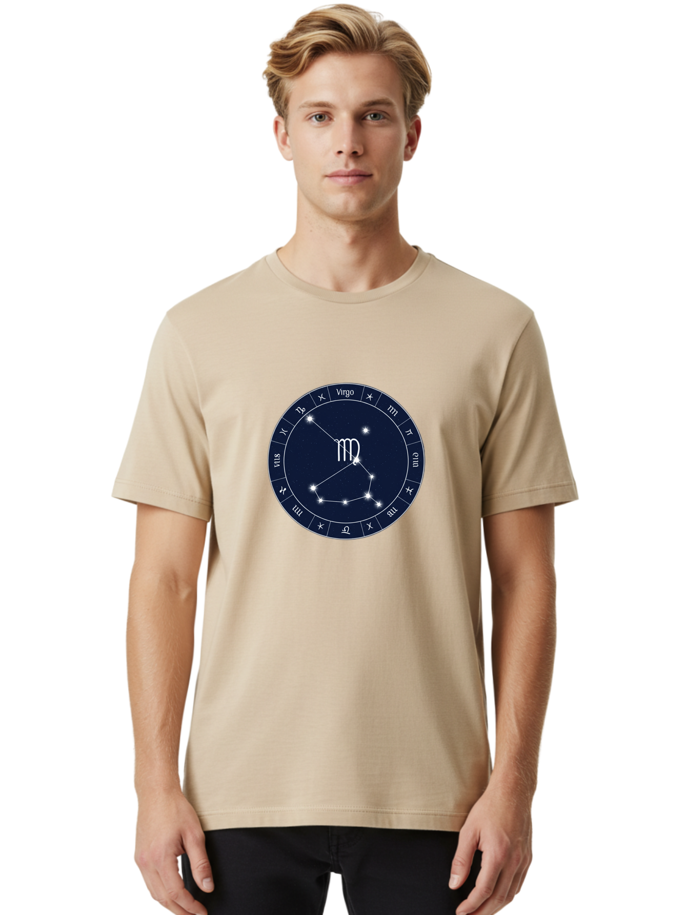 Virgo-Zodiac-Circle Men'S Graphic Tee, 100% Cotton, Comfortable Casual Summer Wear, Machine Washable, Vintage Camera, Old Camera, Antique Camera, Black Camera, Classic Photography, Photography Equipment, Nostalgic Device, Film Camera, Ban929
