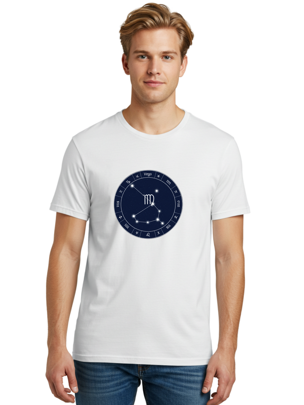 Virgo-Zodiac-Circle Men'S Graphic Tee, 100% Cotton, Comfortable Casual Summer Wear, Machine Washable, Vintage Camera, Old Camera, Antique Camera, Black Camera, Classic Photography, Photography Equipment, Nostalgic Device, Film Camera, Ban929