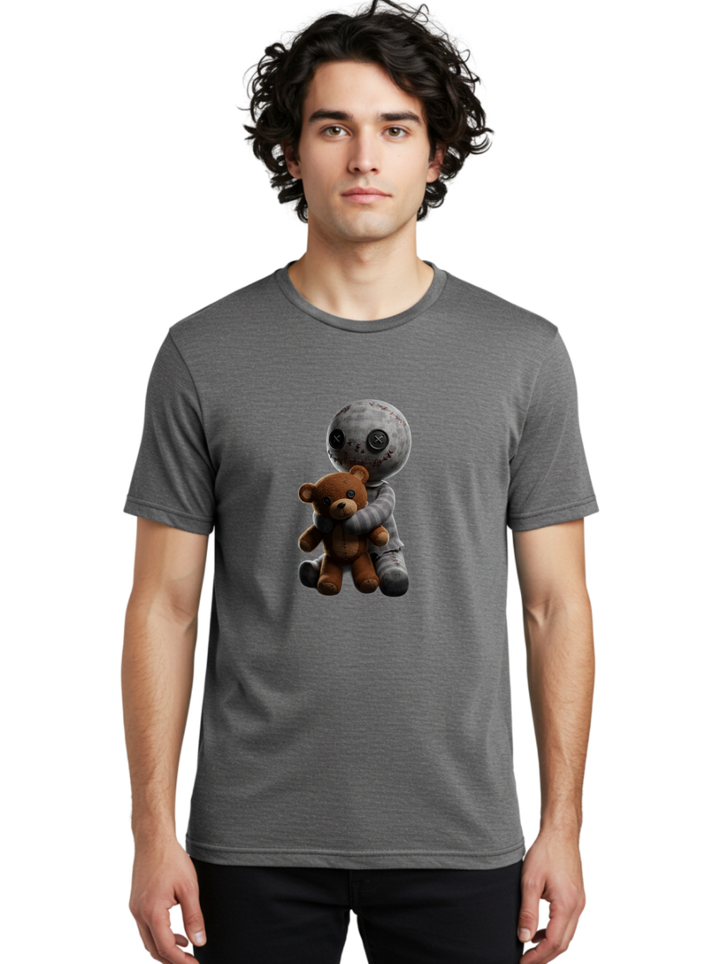 Voodoo-Doll-Hugging-Teddy-Bear Men'S Graphic Tee, 100% Cotton, Comfortable Casual Summer Wear, Machine Washable, Vintage Camera, Old Camera, Antique Camera, Black Camera, Classic Photography, Photography Equipment, Nostalgic Device, Ban941