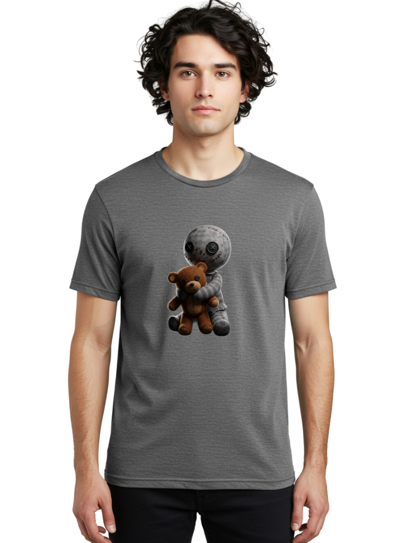 Voodoo-Doll-Hugging-Teddy-Bear Men'S Graphic Tee, 100% Cotton, Comfortable Casual Summer Wear, Machine Washable, Vintage Camera, Old Camera, Antique Camera, Black Camera, Classic Photography, Photography Equipment, Nostalgic Device, Ban941