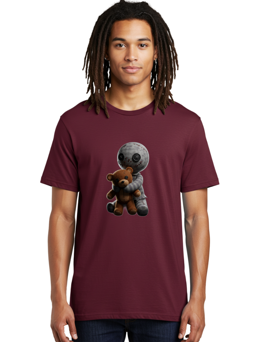 Voodoo-Doll-Hugging-Teddy-Bear Men'S Graphic Tee, 100% Cotton, Comfortable Casual Summer Wear, Machine Washable, Vintage Camera, Old Camera, Antique Camera, Black Camera, Classic Photography, Photography Equipment, Nostalgic Device, Ban941