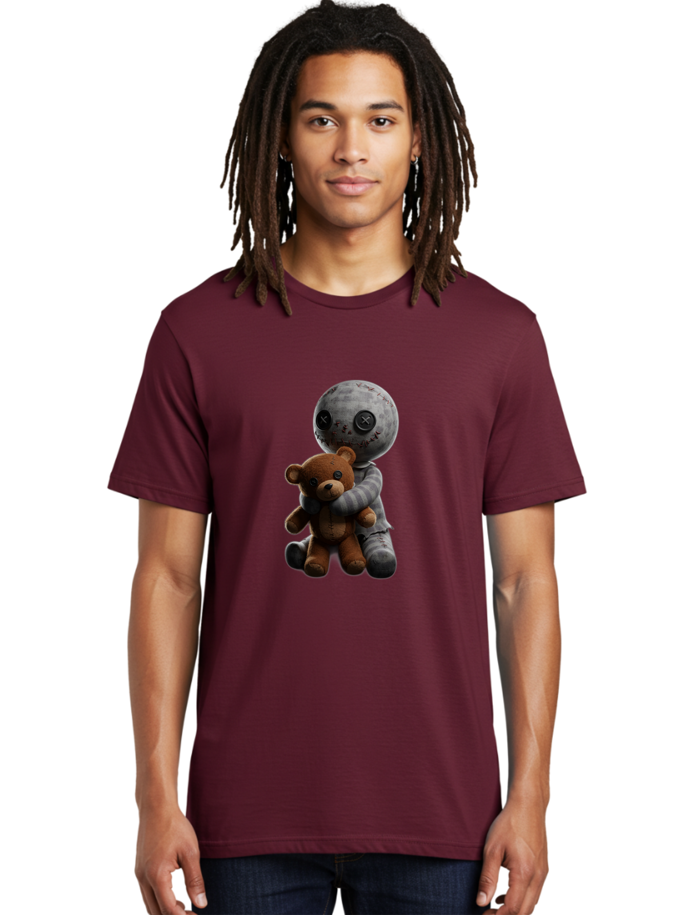 Voodoo-Doll-Hugging-Teddy-Bear Men'S Graphic Tee, 100% Cotton, Comfortable Casual Summer Wear, Machine Washable, Vintage Camera, Old Camera, Antique Camera, Black Camera, Classic Photography, Photography Equipment, Nostalgic Device, Ban941
