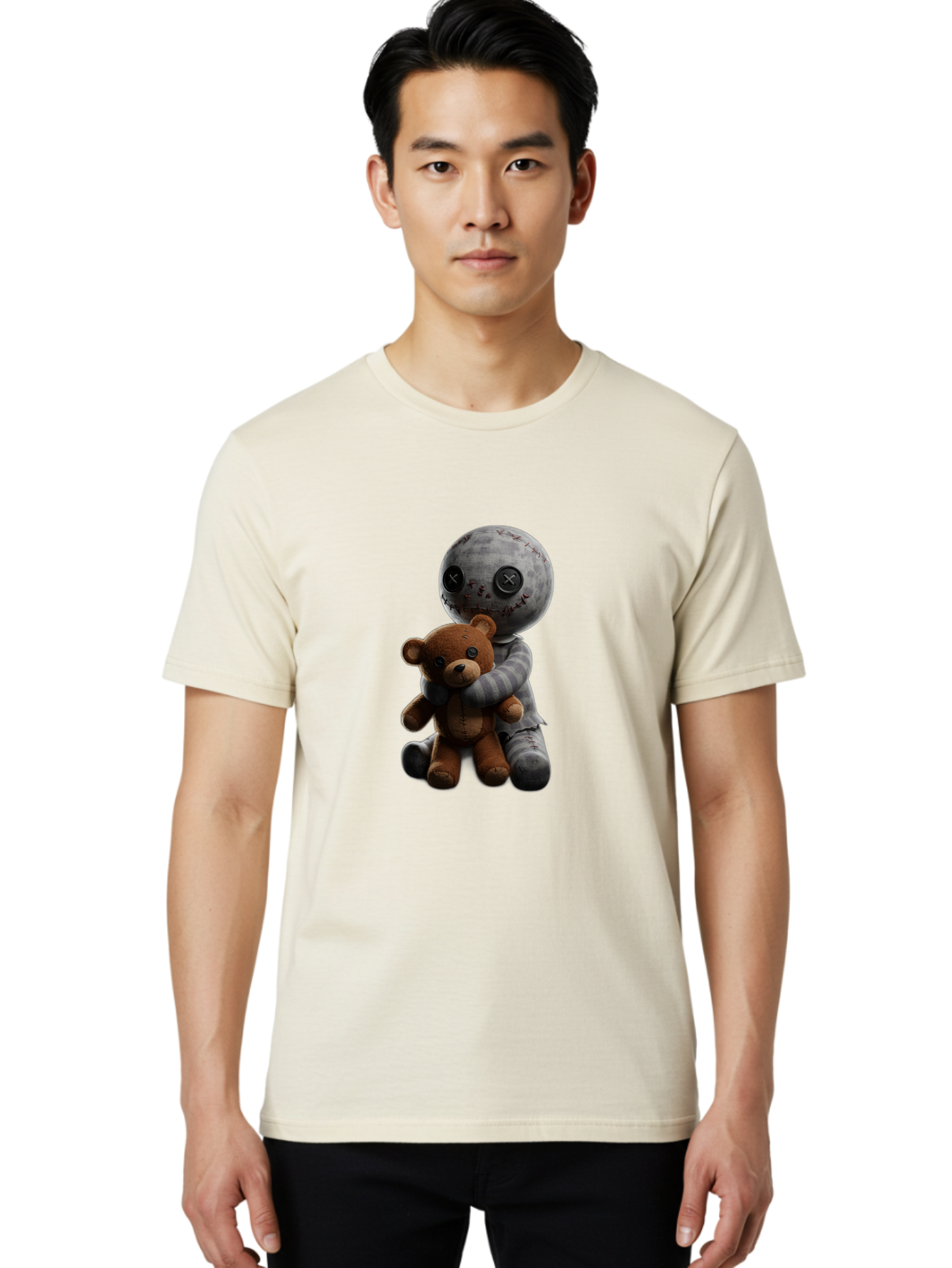 Voodoo-Doll-Hugging-Teddy-Bear Men'S Graphic Tee, 100% Cotton, Comfortable Casual Summer Wear, Machine Washable, Vintage Camera, Old Camera, Antique Camera, Black Camera, Classic Photography, Photography Equipment, Nostalgic Device, Ban941