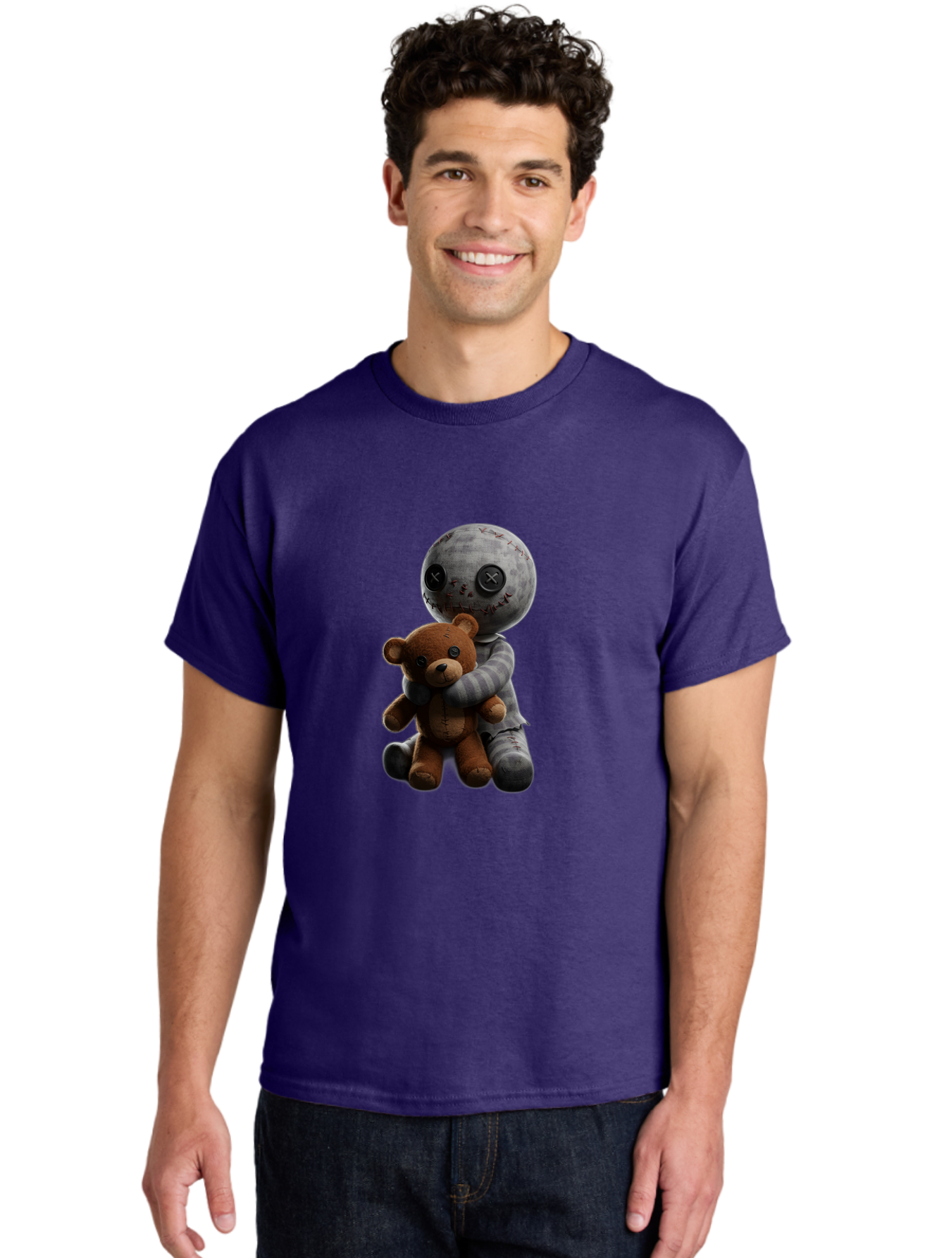 Voodoo-Doll-Hugging-Teddy-Bear Men'S Graphic Tee, 100% Cotton, Comfortable Casual Summer Wear, Machine Washable, Vintage Camera, Old Camera, Antique Camera, Black Camera, Classic Photography, Photography Equipment, Nostalgic Device, Ban941