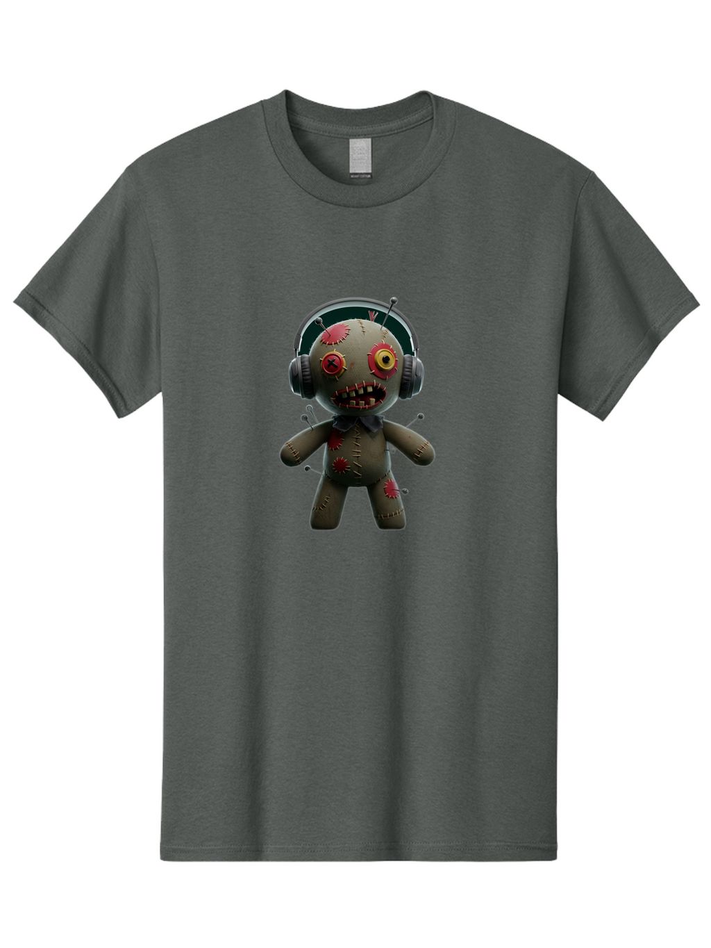 Voodoo-Doll-With-Headphones-1 Men'S Graphic Tee, 100% Cotton, Comfortable Casual Summer Wear, Machine Washable, Vintage Camera, Old Camera, Antique Camera, Black Camera, Classic Photography, Photography Equipment, Nostalgic Device, Ban942