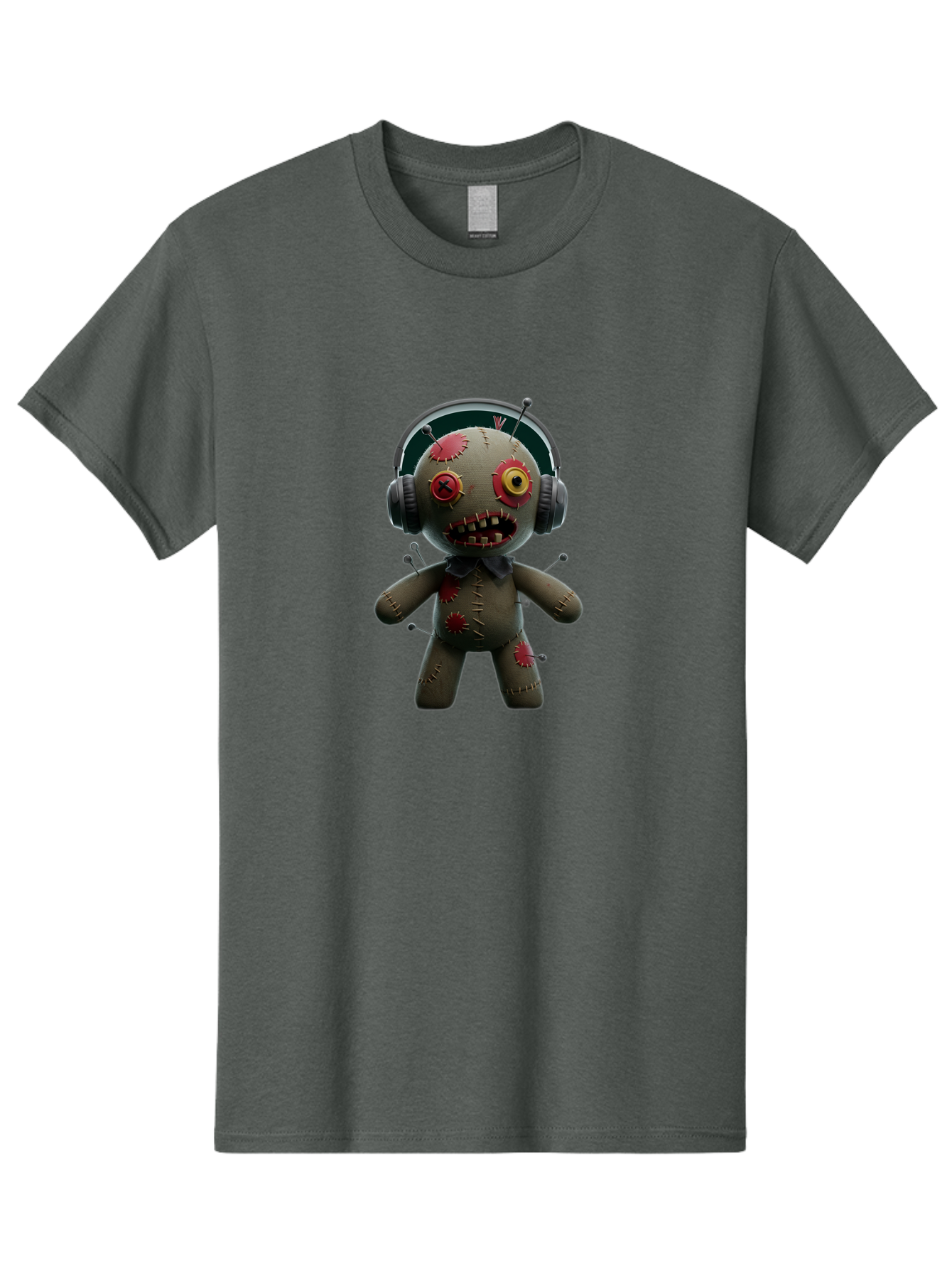 Voodoo-Doll-With-Headphones-1 Men'S Graphic Tee, 100% Cotton, Comfortable Casual Summer Wear, Machine Washable, Vintage Camera, Old Camera, Antique Camera, Black Camera, Classic Photography, Photography Equipment, Nostalgic Device, Ban942