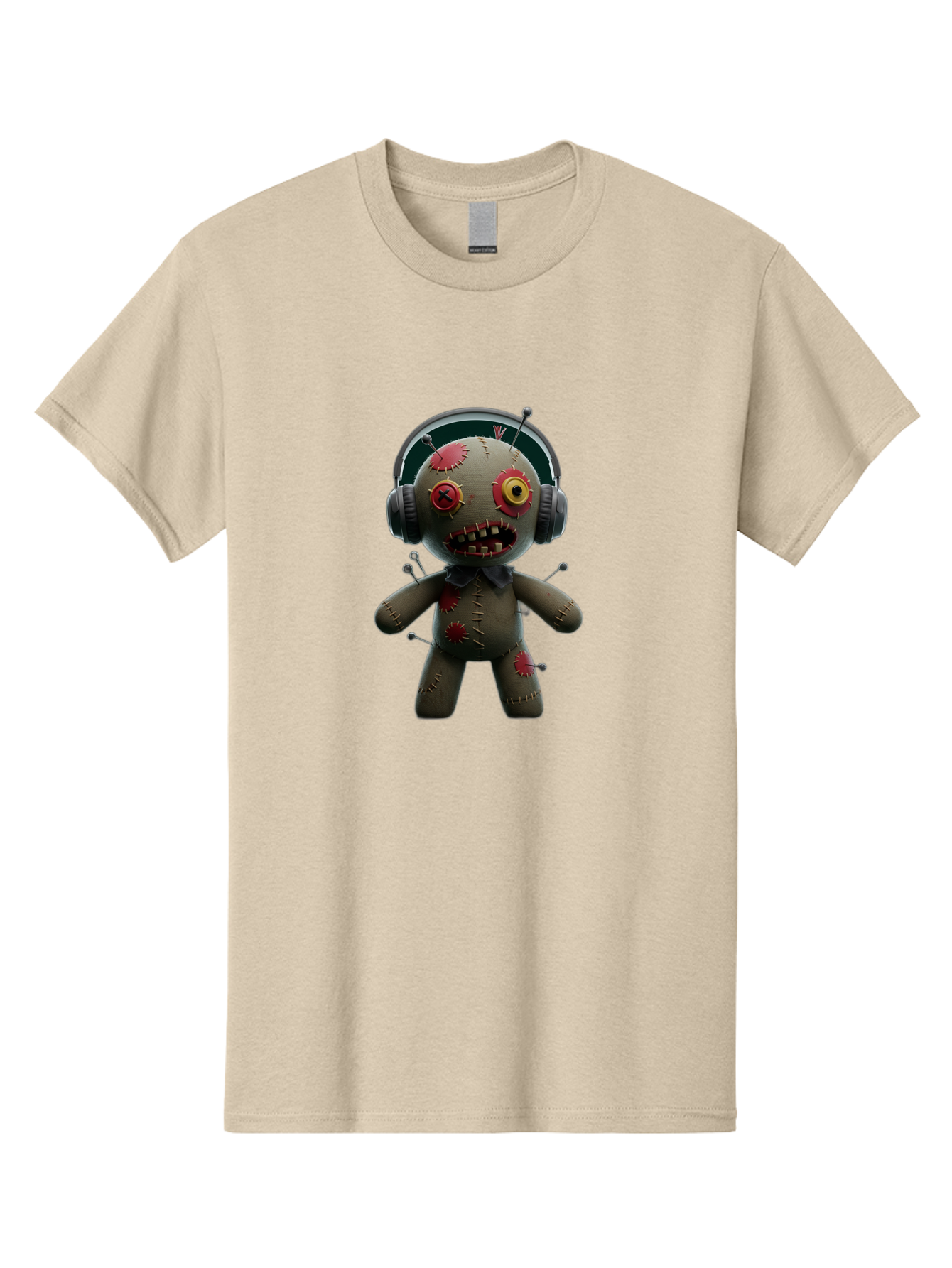 Voodoo-Doll-With-Headphones-1 Men'S Graphic Tee, 100% Cotton, Comfortable Casual Summer Wear, Machine Washable, Vintage Camera, Old Camera, Antique Camera, Black Camera, Classic Photography, Photography Equipment, Nostalgic Device, Ban942