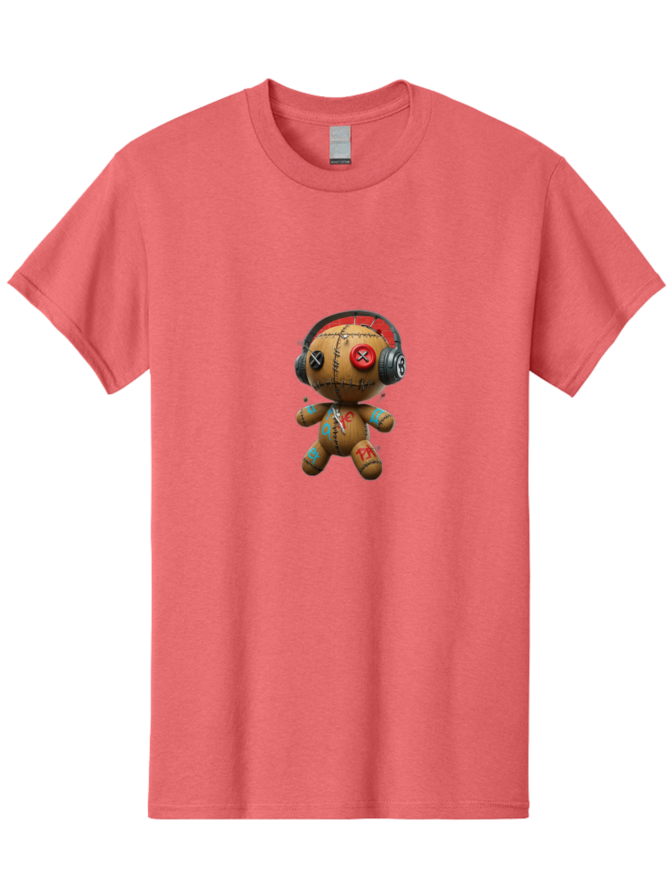 Voodoo-Doll-With-Headphones-2 Men'S Graphic Tee, 100% Cotton, Comfortable Casual Summer Wear, Machine Washable, Vintage Camera, Old Camera, Antique Camera, Black Camera, Classic Photography, Photography Equipment, Nostalgic Device, Ban943