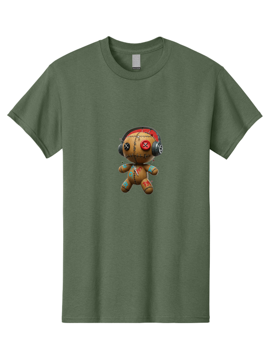 Voodoo-Doll-With-Headphones-2 Men'S Graphic Tee, 100% Cotton, Comfortable Casual Summer Wear, Machine Washable, Vintage Camera, Old Camera, Antique Camera, Black Camera, Classic Photography, Photography Equipment, Nostalgic Device, Ban943