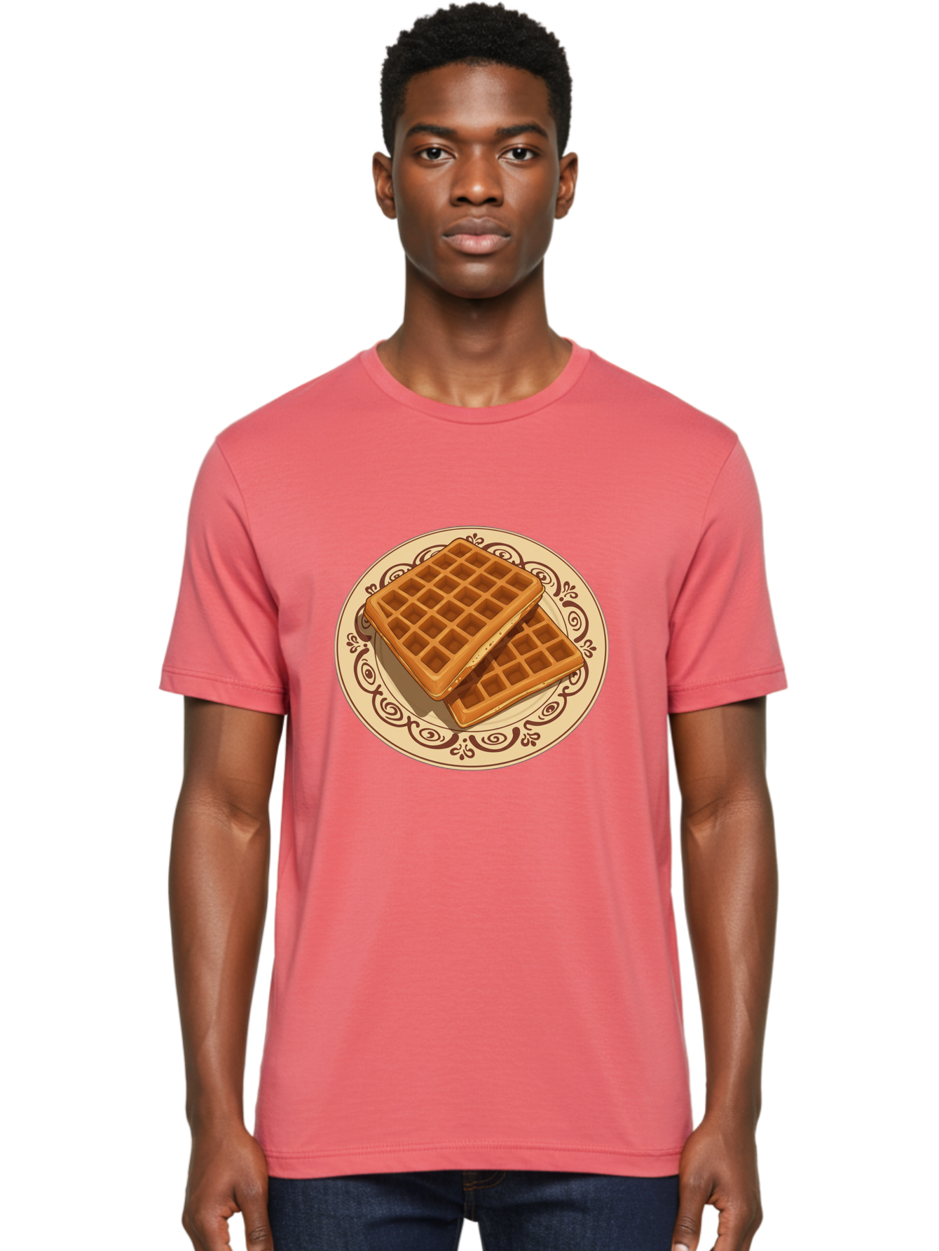 Waffles-On-Plate Men'S Graphic Tee, 100% Cotton, Comfortable Casual Summer Wear, Machine Washable, Vintage Camera, Old Camera, Antique Camera, Black Camera, Classic Photography, Photography Equipment, Nostalgic Device, Film Camera, Camera Art Ban948