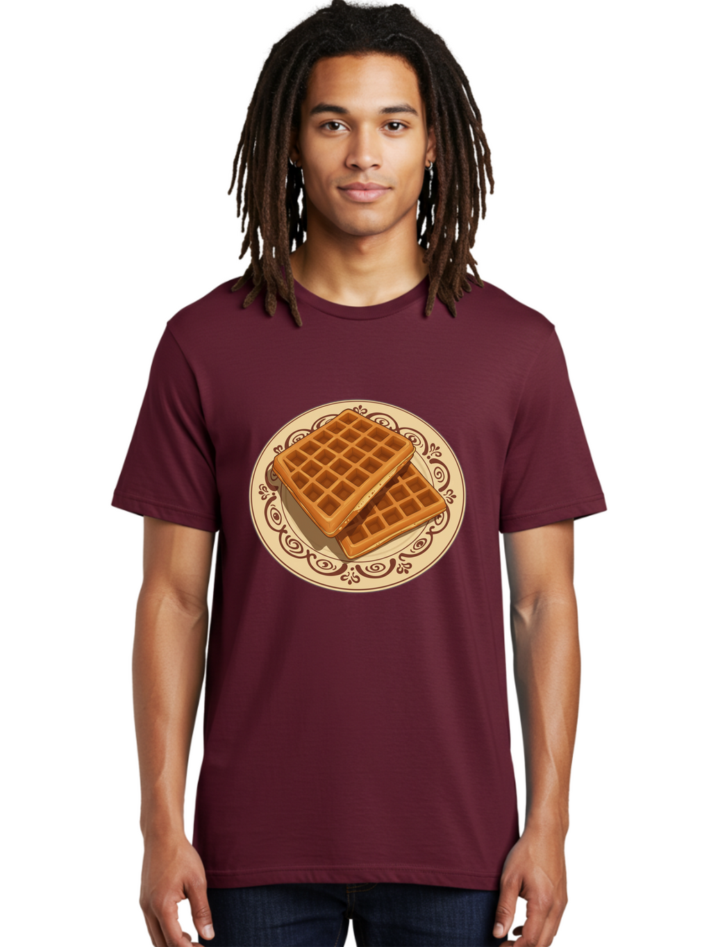 Waffles-On-Plate Men'S Graphic Tee, 100% Cotton, Comfortable Casual Summer Wear, Machine Washable, Vintage Camera, Old Camera, Antique Camera, Black Camera, Classic Photography, Photography Equipment, Nostalgic Device, Film Camera, Camera Art Ban948