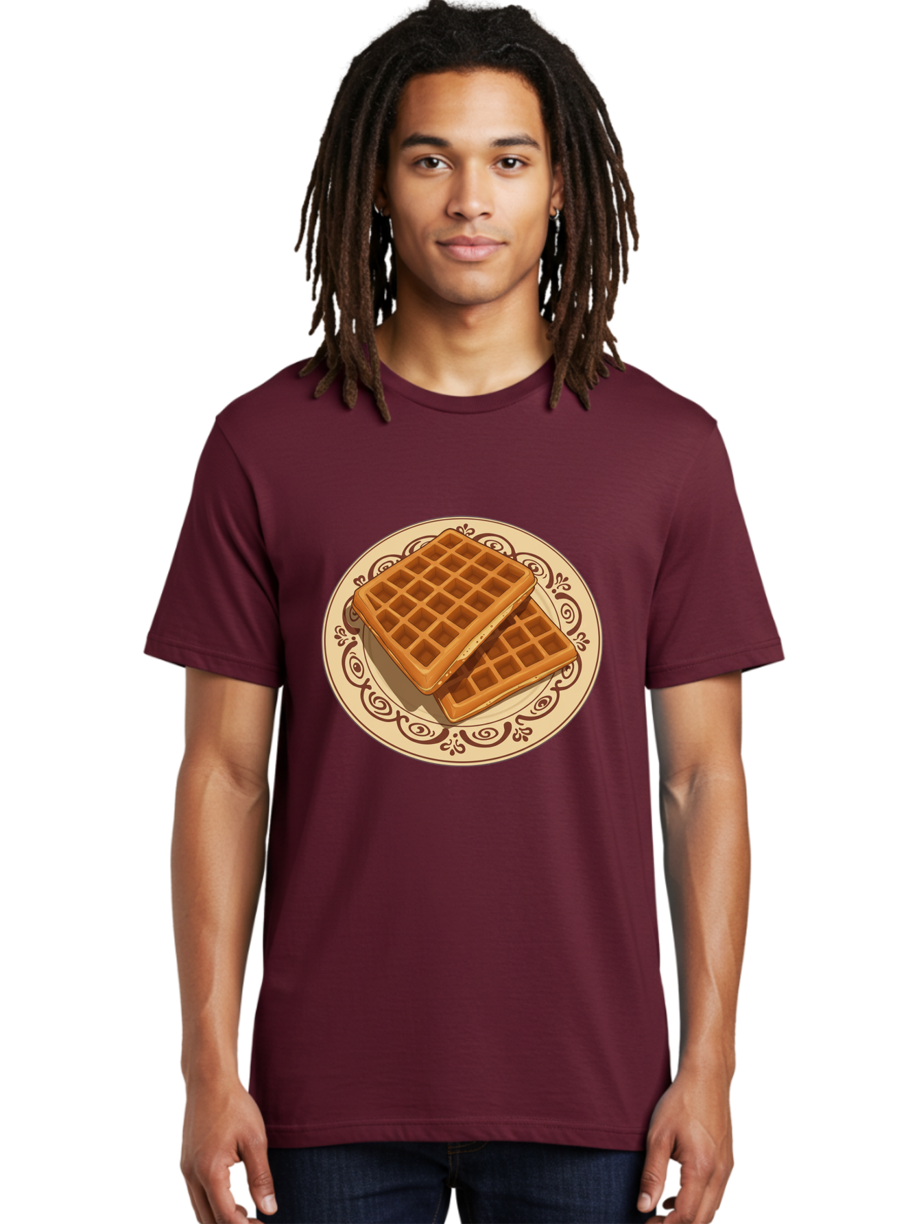 Waffles-On-Plate Men'S Graphic Tee, 100% Cotton, Comfortable Casual Summer Wear, Machine Washable, Vintage Camera, Old Camera, Antique Camera, Black Camera, Classic Photography, Photography Equipment, Nostalgic Device, Film Camera, Camera Art Ban948