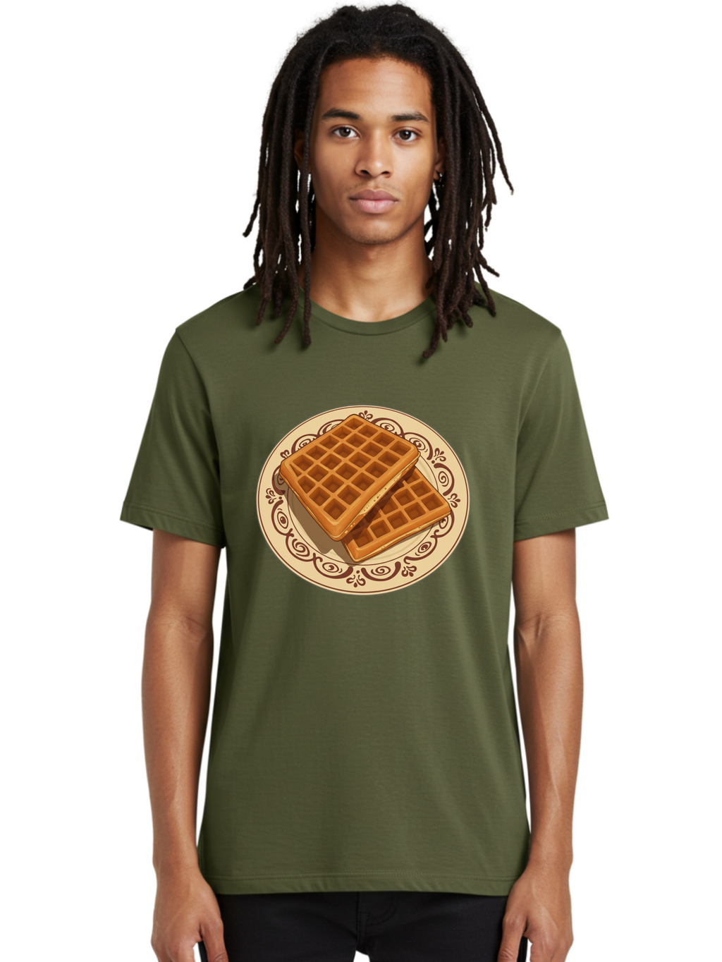 Waffles-On-Plate Men'S Graphic Tee, 100% Cotton, Comfortable Casual Summer Wear, Machine Washable, Vintage Camera, Old Camera, Antique Camera, Black Camera, Classic Photography, Photography Equipment, Nostalgic Device, Film Camera, Camera Art Ban948