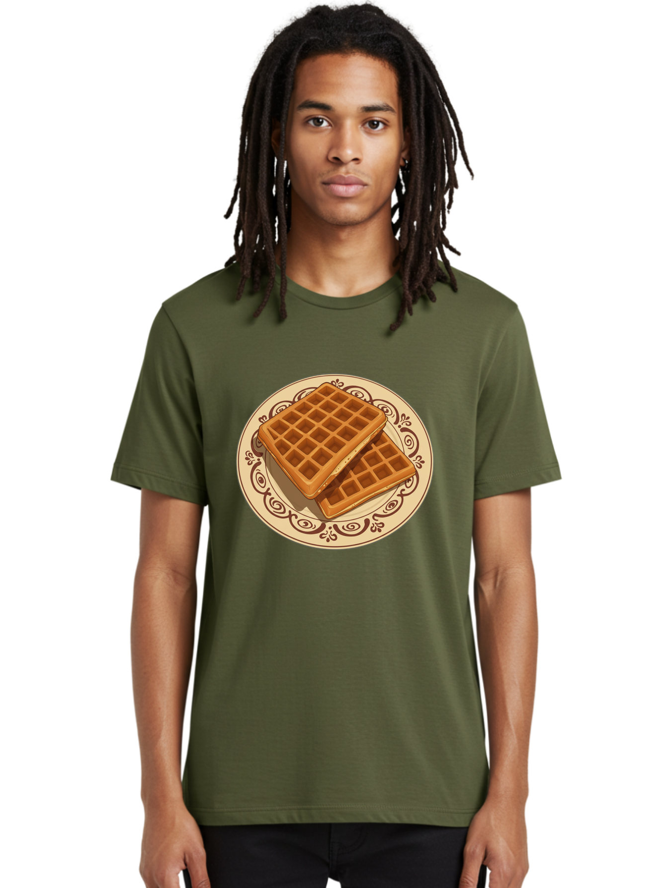 Waffles-On-Plate Men'S Graphic Tee, 100% Cotton, Comfortable Casual Summer Wear, Machine Washable, Vintage Camera, Old Camera, Antique Camera, Black Camera, Classic Photography, Photography Equipment, Nostalgic Device, Film Camera, Camera Art Ban948