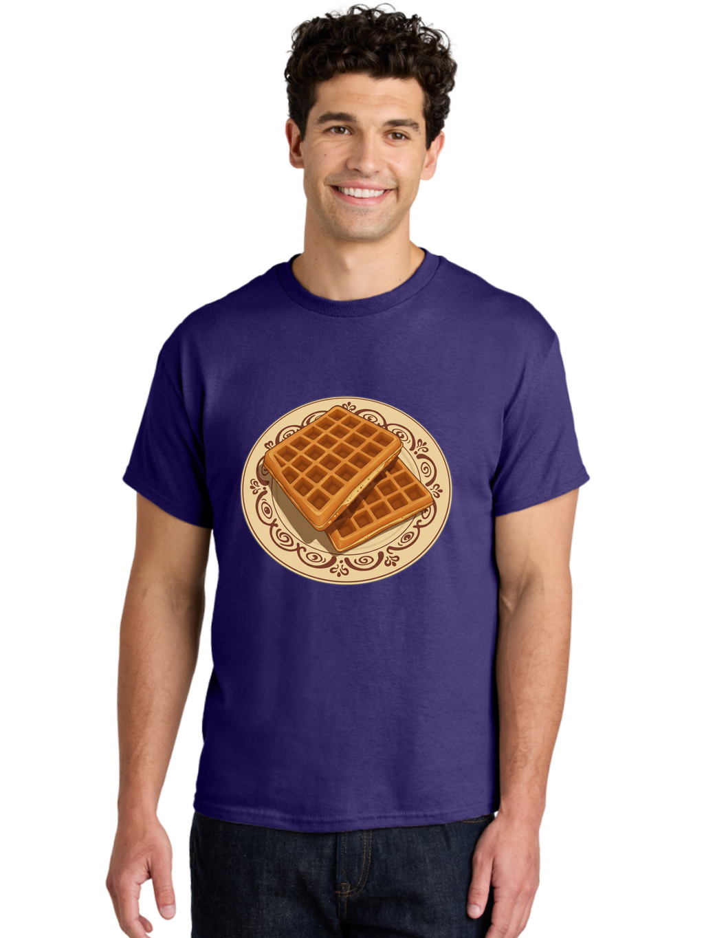 Waffles-On-Plate Men'S Graphic Tee, 100% Cotton, Comfortable Casual Summer Wear, Machine Washable, Vintage Camera, Old Camera, Antique Camera, Black Camera, Classic Photography, Photography Equipment, Nostalgic Device, Film Camera, Camera Art Ban948