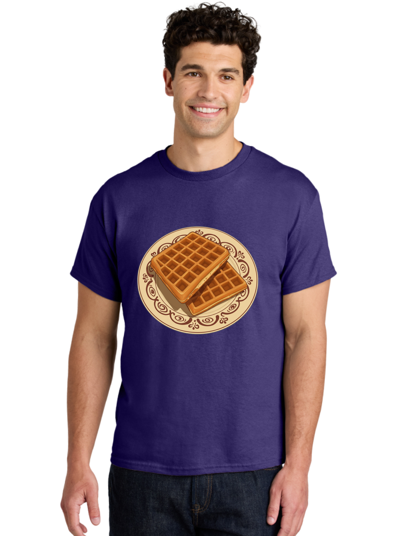 Waffles-On-Plate Men'S Graphic Tee, 100% Cotton, Comfortable Casual Summer Wear, Machine Washable, Vintage Camera, Old Camera, Antique Camera, Black Camera, Classic Photography, Photography Equipment, Nostalgic Device, Film Camera, Camera Art Ban948