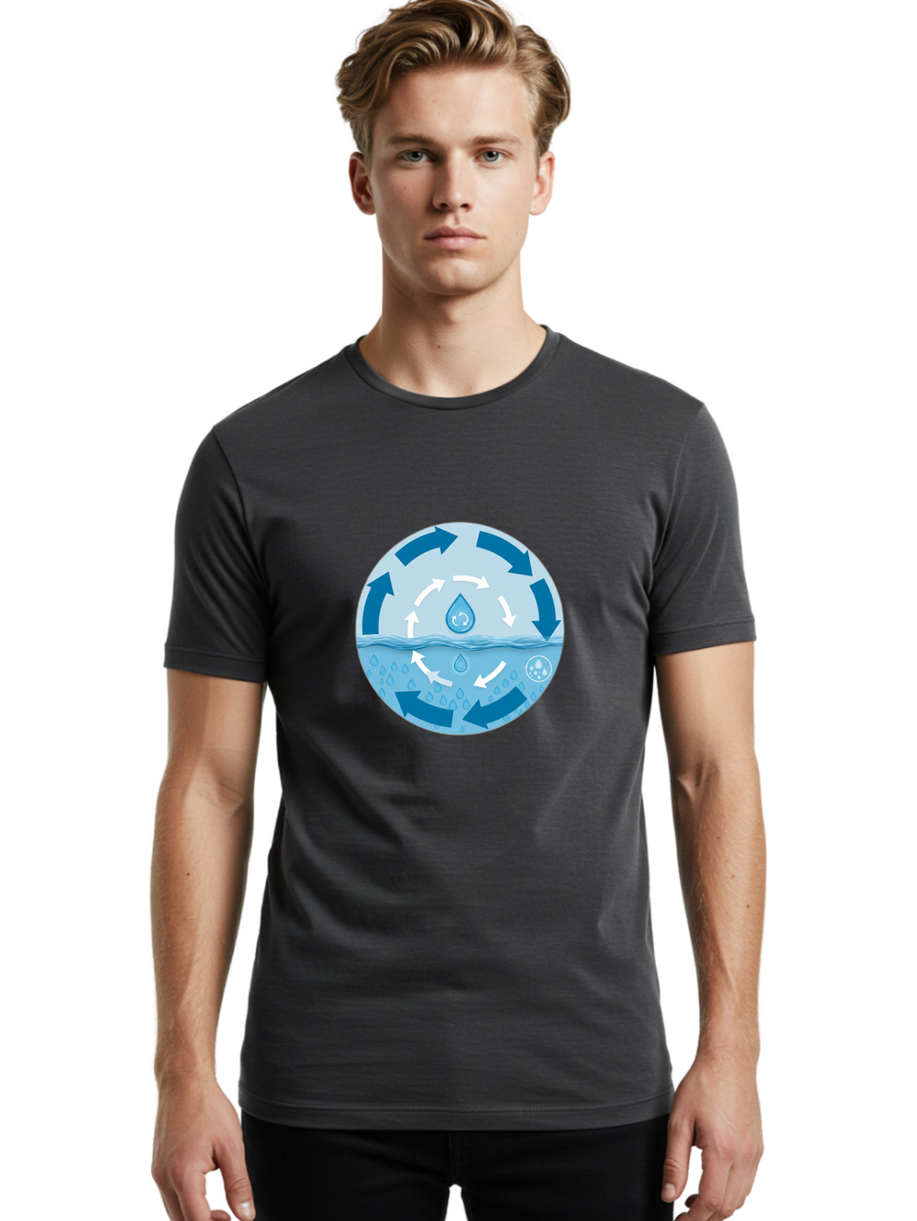 Water-Cycle Men'S Graphic Tee, 100% Cotton, Comfortable Casual Summer Wear, Machine Washable, Vintage Camera, Old Camera, Antique Camera, Black Camera, Classic Photography, Photography Equipment, Nostalgic Device, Film Camera, Camera Art Ban949