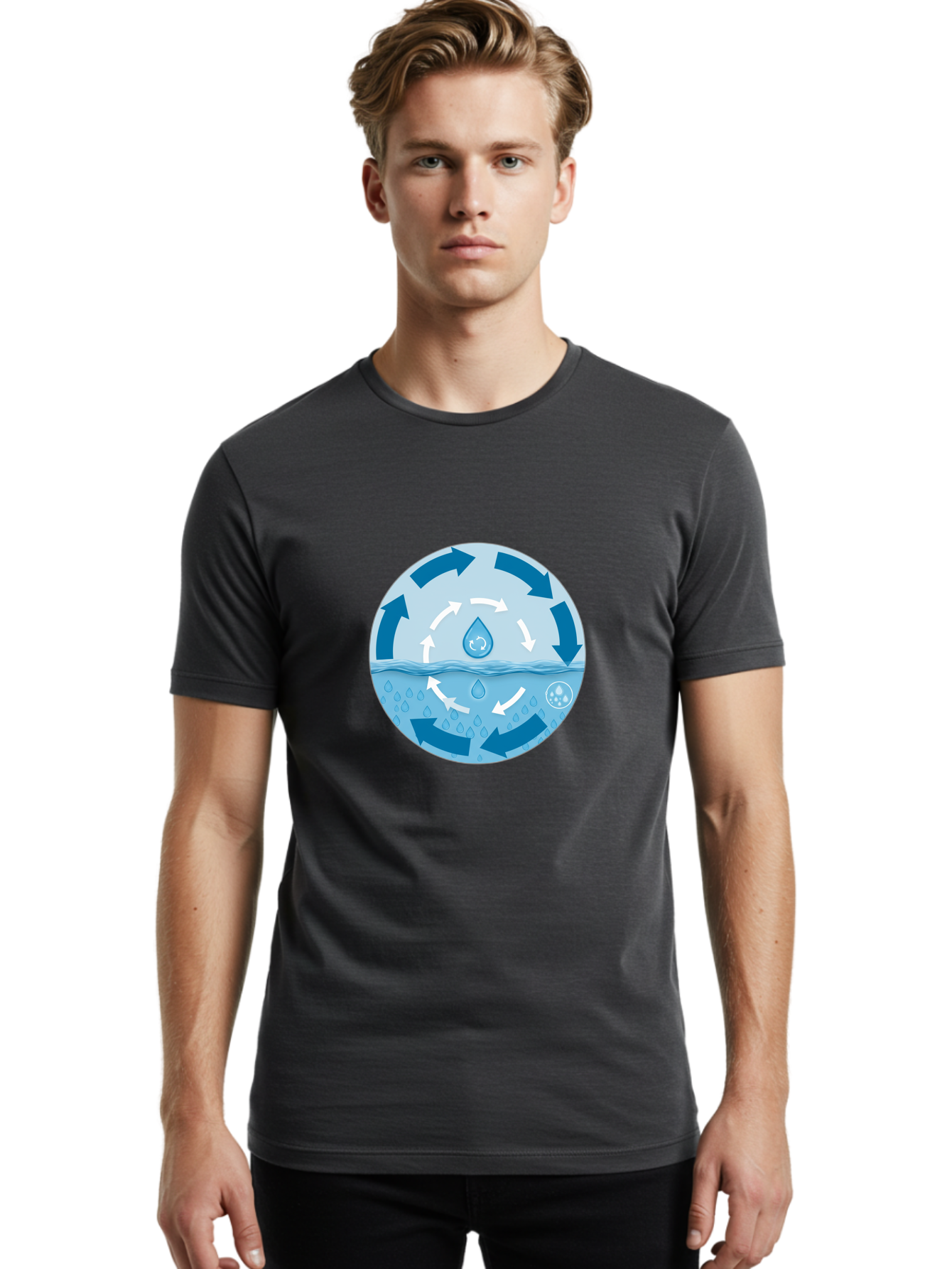Water-Cycle Men'S Graphic Tee, 100% Cotton, Comfortable Casual Summer Wear, Machine Washable, Vintage Camera, Old Camera, Antique Camera, Black Camera, Classic Photography, Photography Equipment, Nostalgic Device, Film Camera, Camera Art Ban949