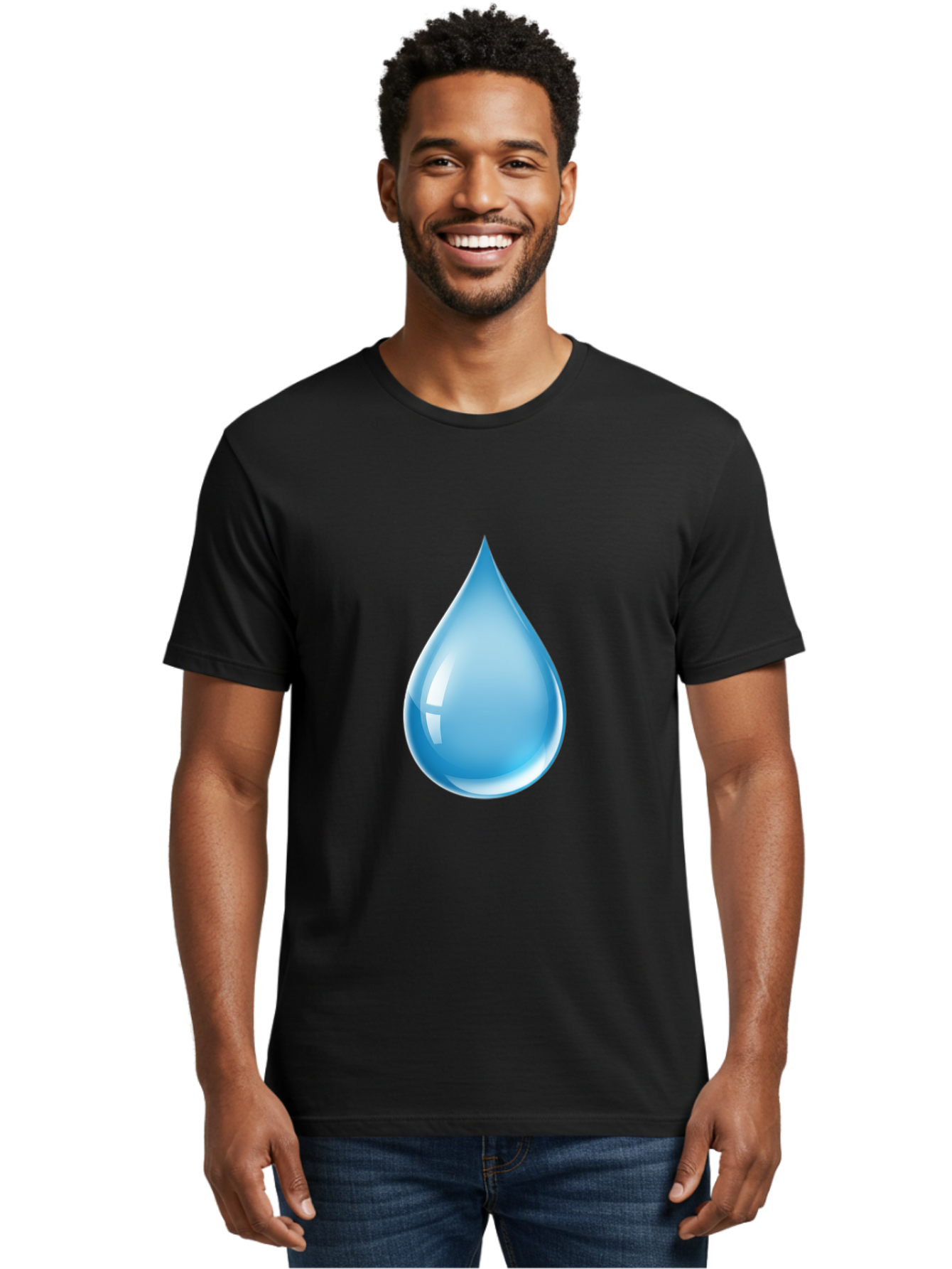 Water-Droplet-1 Men'S Graphic Tee, 100% Cotton, Comfortable Casual Summer Wear, Machine Washable, Vintage Camera, Old Camera, Antique Camera, Black Camera, Classic Photography, Photography Equipment, Nostalgic Device, Film Camera, Camera Art Ban951