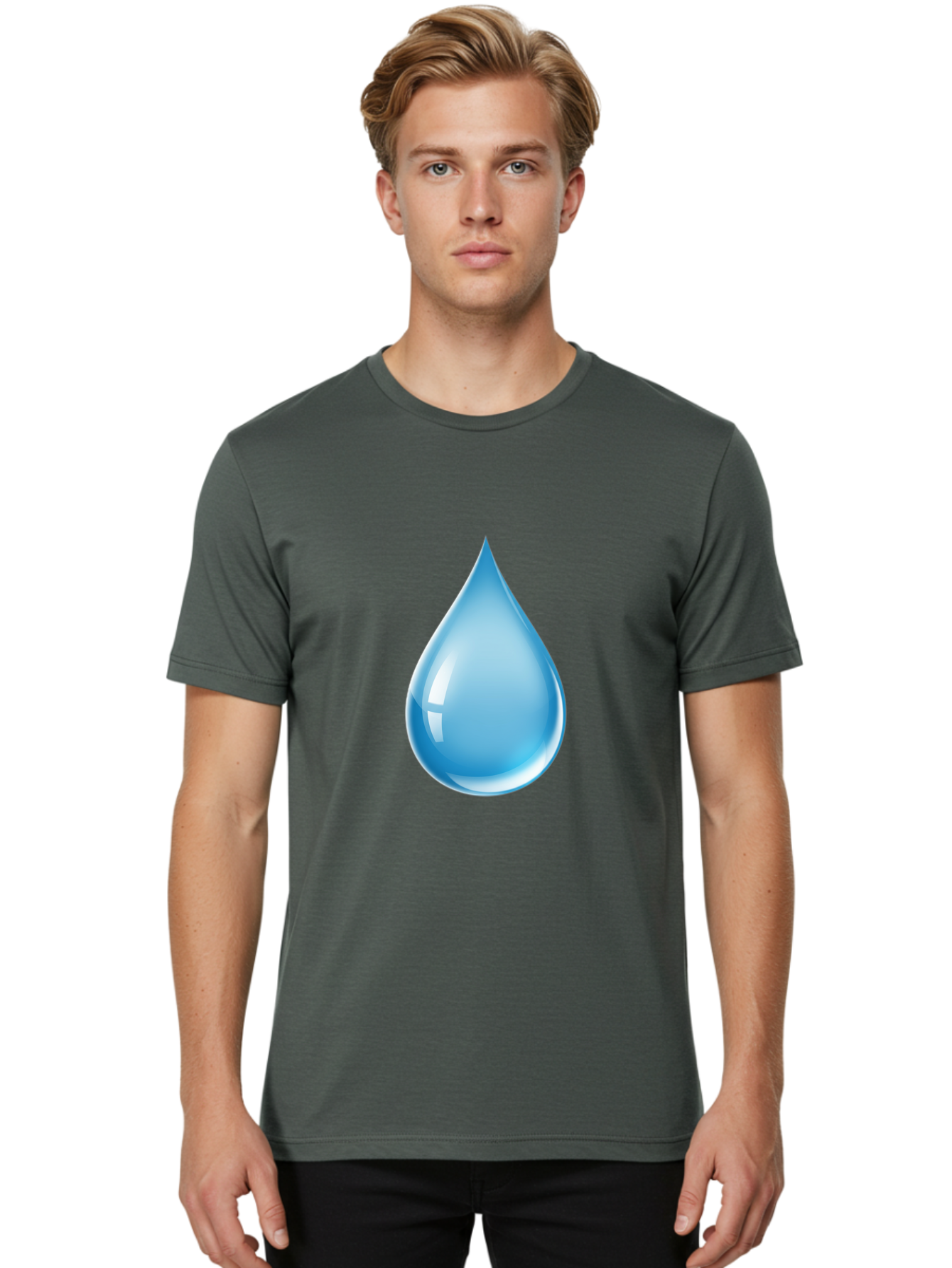 Water-Droplet-1 Men'S Graphic Tee, 100% Cotton, Comfortable Casual Summer Wear, Machine Washable, Vintage Camera, Old Camera, Antique Camera, Black Camera, Classic Photography, Photography Equipment, Nostalgic Device, Film Camera, Camera Art Ban951