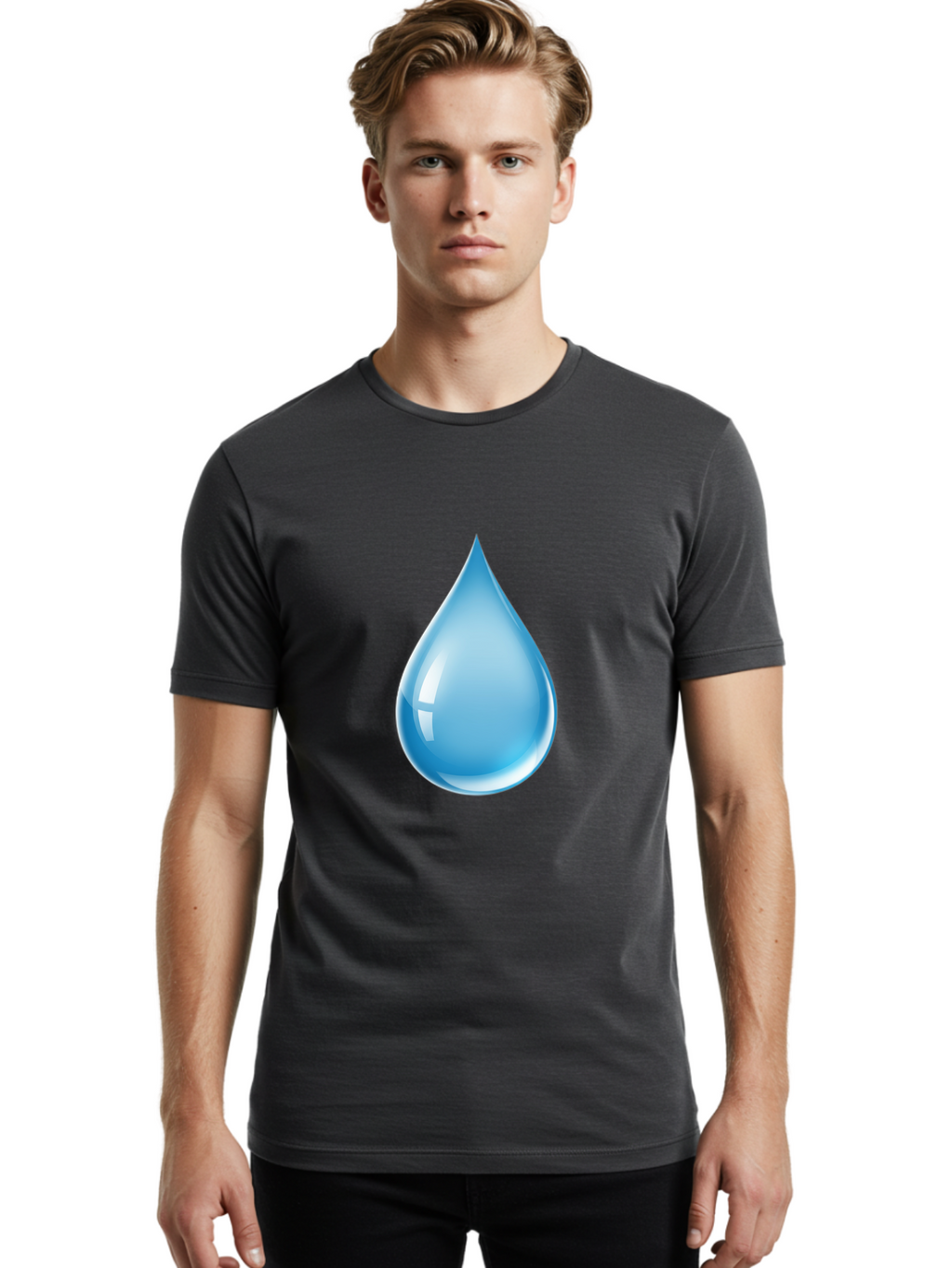 Water-Droplet-1 Men'S Graphic Tee, 100% Cotton, Comfortable Casual Summer Wear, Machine Washable, Vintage Camera, Old Camera, Antique Camera, Black Camera, Classic Photography, Photography Equipment, Nostalgic Device, Film Camera, Camera Art Ban951