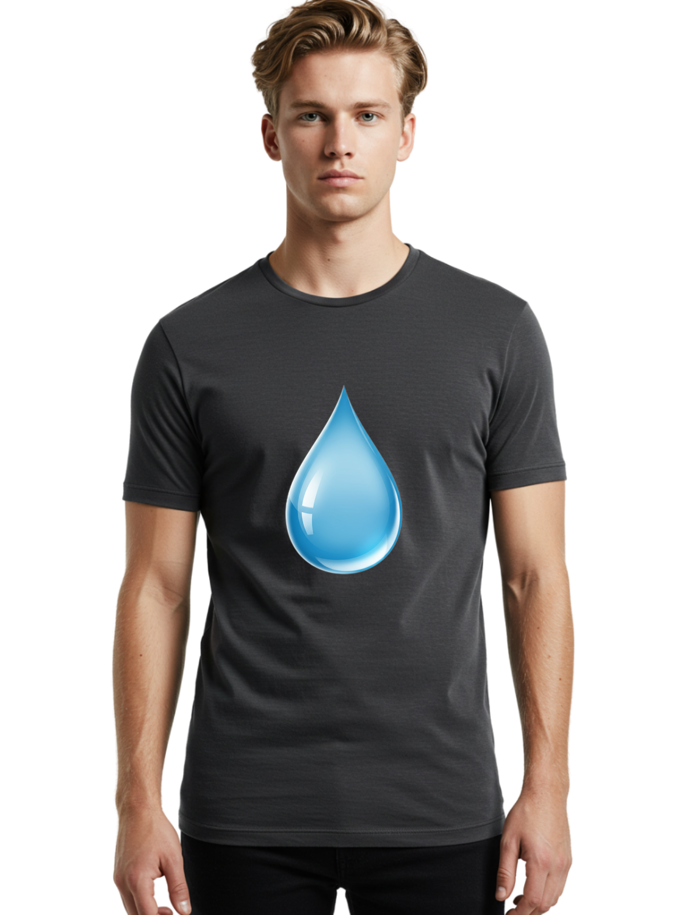 Water-Droplet-1 Men'S Graphic Tee, 100% Cotton, Comfortable Casual Summer Wear, Machine Washable, Vintage Camera, Old Camera, Antique Camera, Black Camera, Classic Photography, Photography Equipment, Nostalgic Device, Film Camera, Camera Art Ban951