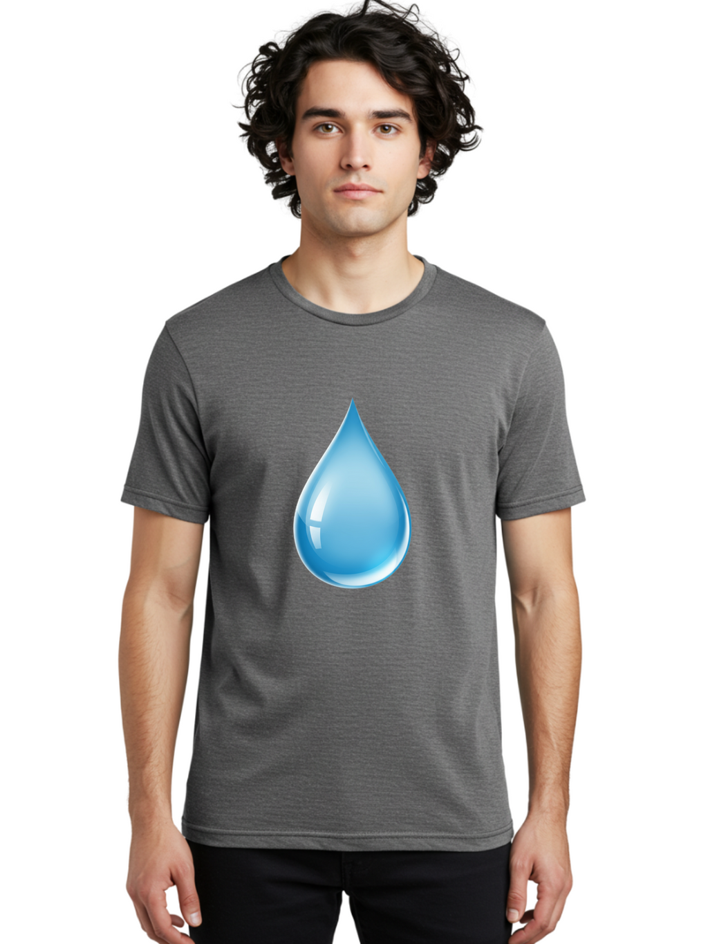 Water-Droplet-1 Men'S Graphic Tee, 100% Cotton, Comfortable Casual Summer Wear, Machine Washable, Vintage Camera, Old Camera, Antique Camera, Black Camera, Classic Photography, Photography Equipment, Nostalgic Device, Film Camera, Camera Art Ban951