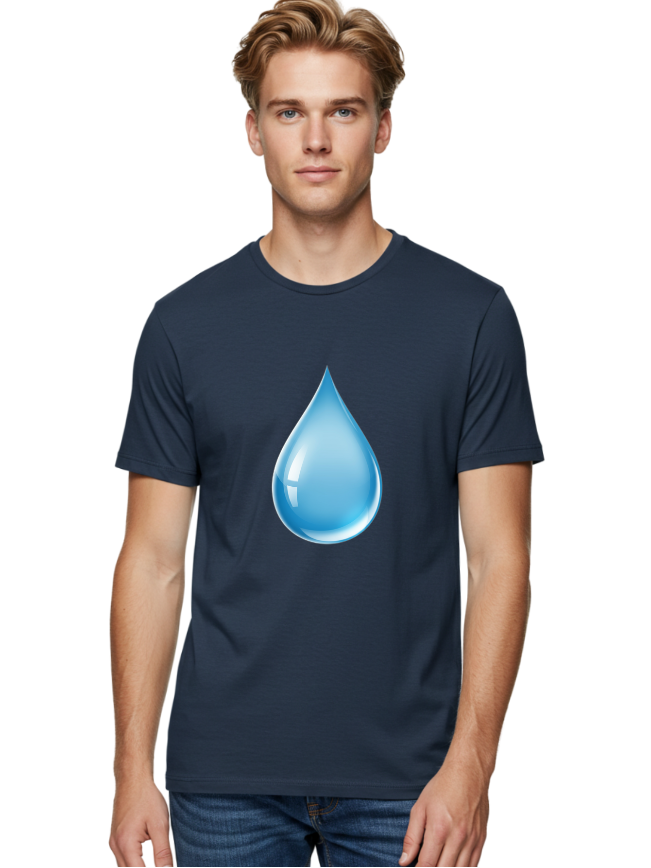 Water-Droplet-1 Men'S Graphic Tee, 100% Cotton, Comfortable Casual Summer Wear, Machine Washable, Vintage Camera, Old Camera, Antique Camera, Black Camera, Classic Photography, Photography Equipment, Nostalgic Device, Film Camera, Camera Art Ban951