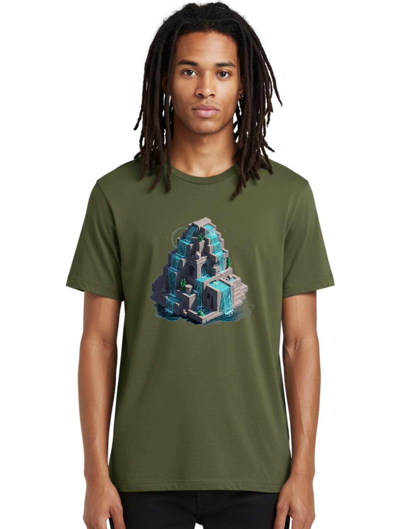 Waterfall-Structure Men'S Graphic Tee, 100% Cotton, Comfortable Casual Summer Wear, Machine Washable, Vintage Camera, Old Camera, Antique Camera, Black Camera, Classic Photography, Photography Equipment, Nostalgic Device, Film Camera, Ban954