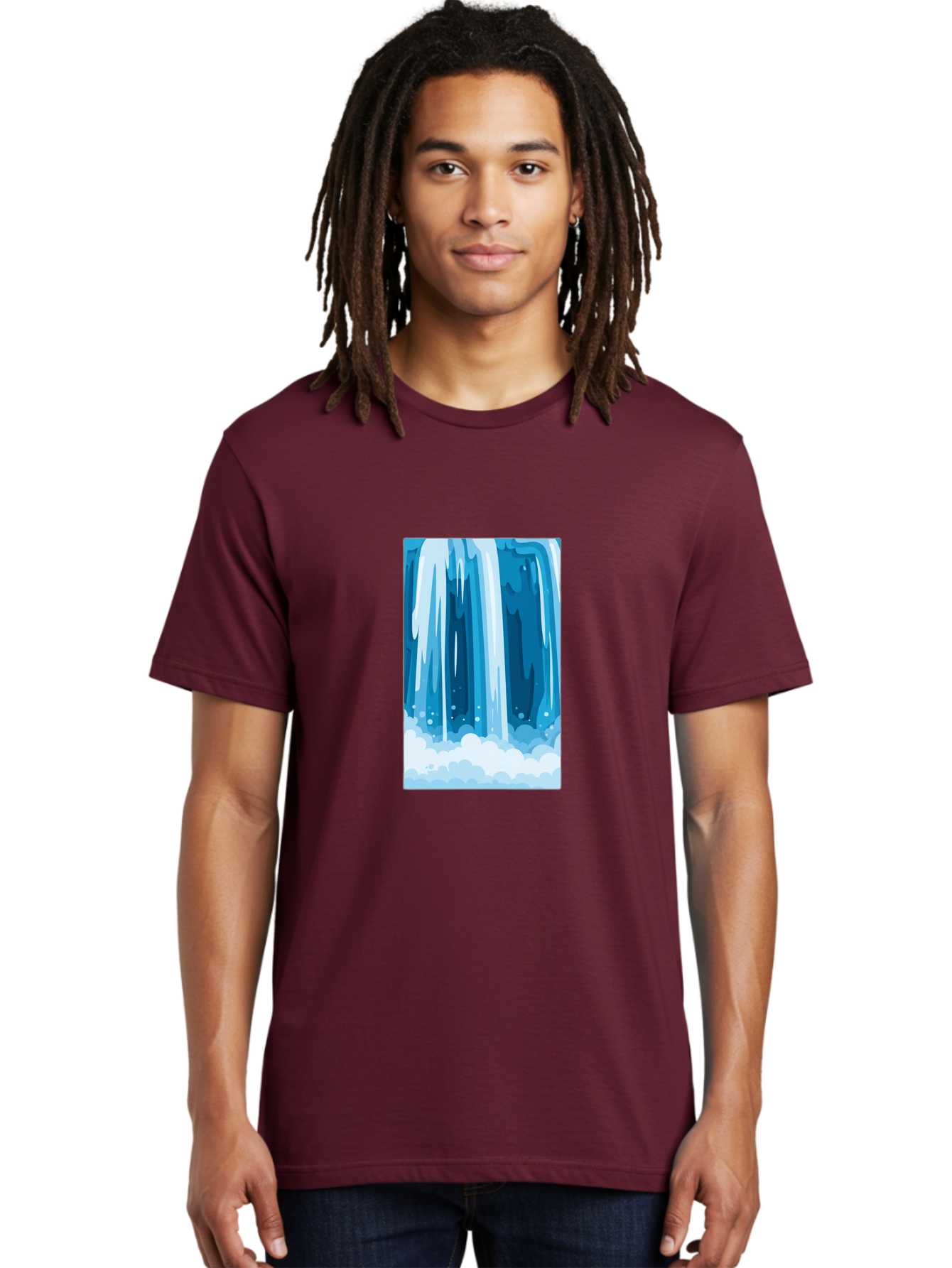 Waterfall Men'S Graphic Tee, 100% Cotton, Comfortable Casual Summer Wear, Machine Washable, Vintage Camera, Old Camera, Antique Camera, Black Camera, Classic Photography, Photography Equipment, Nostalgic Device, Film Camera, Camera Art Ban955