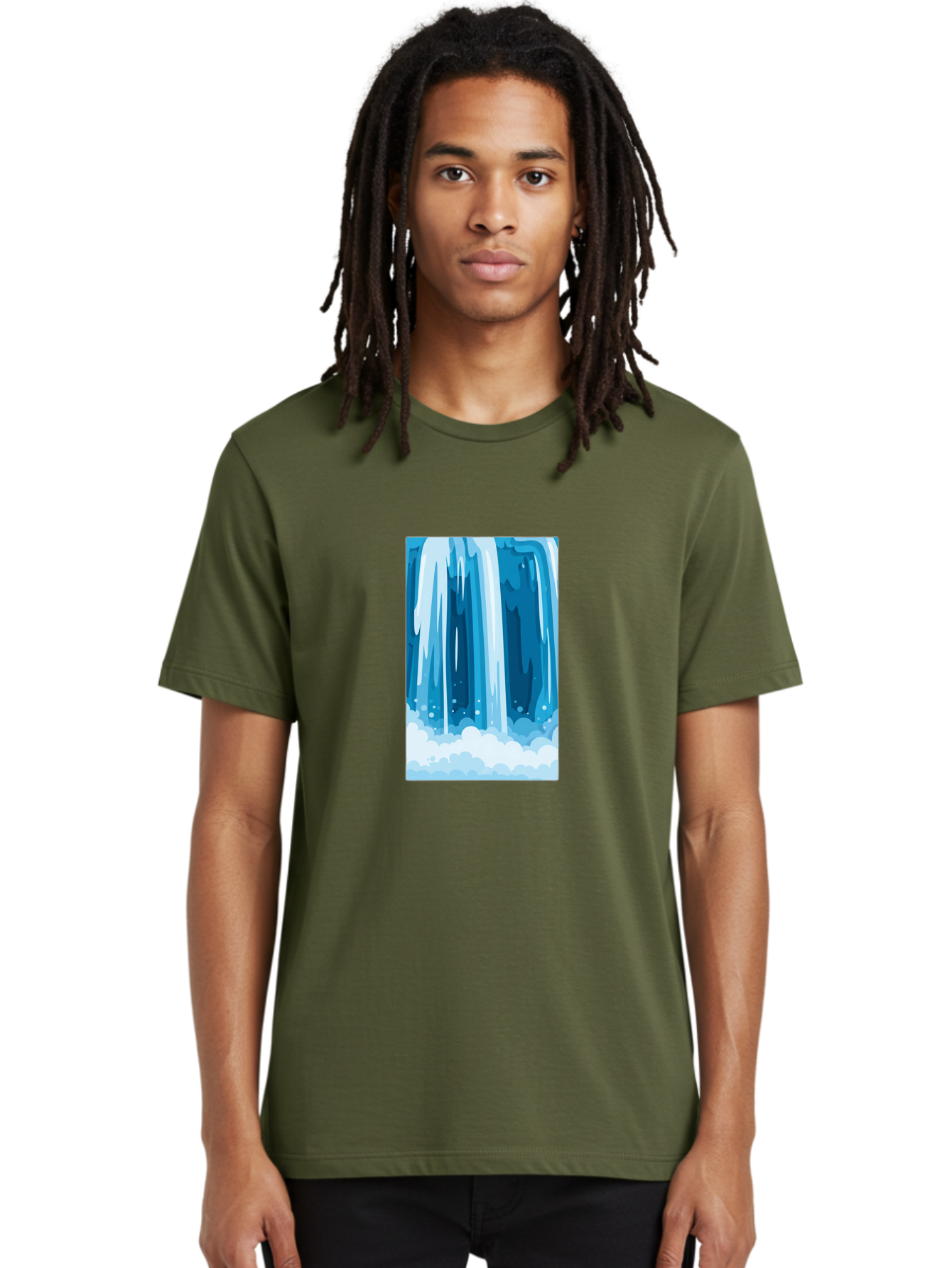 Waterfall Men'S Graphic Tee, 100% Cotton, Comfortable Casual Summer Wear, Machine Washable, Vintage Camera, Old Camera, Antique Camera, Black Camera, Classic Photography, Photography Equipment, Nostalgic Device, Film Camera, Camera Art Ban955