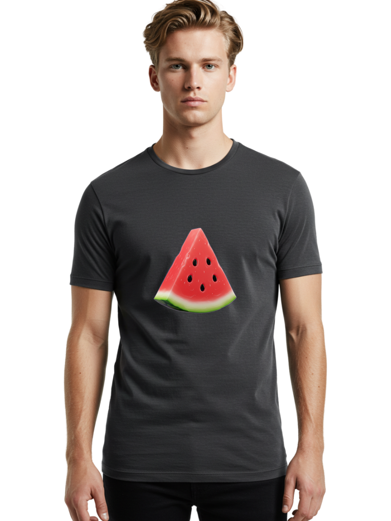 Watermelon-Slice-2 Men'S Graphic Tee, 100% Cotton, Comfortable Casual Summer Wear, Machine Washable, Vintage Camera, Old Camera, Antique Camera, Black Camera, Classic Photography, Photography Equipment, Nostalgic Device, Film Camera, Ban959