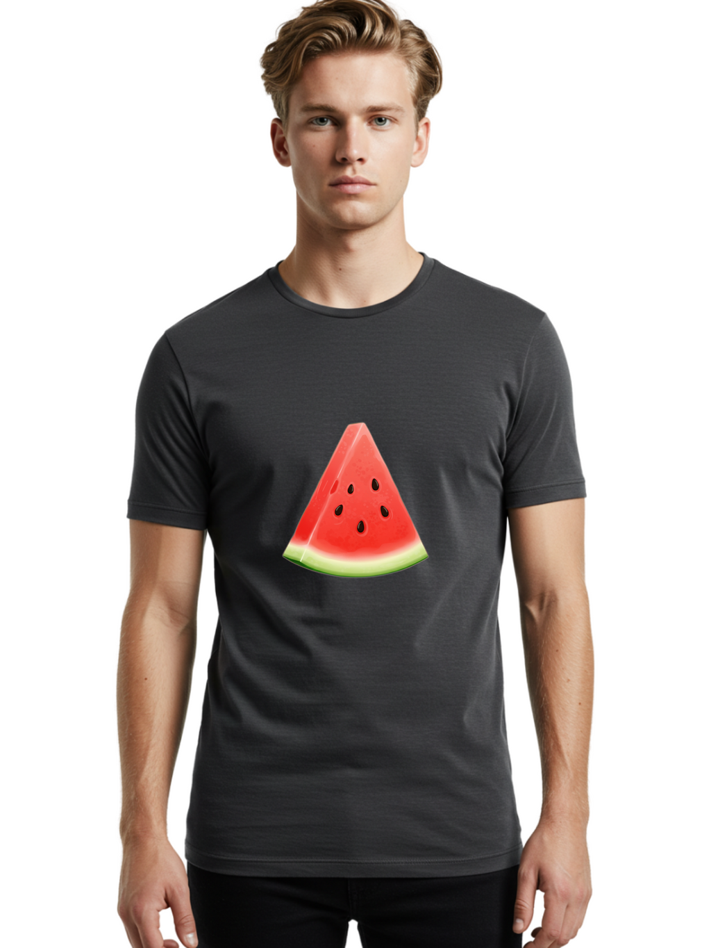 Watermelon-Slice-3 Men'S Graphic Tee, 100% Cotton, Comfortable Casual Summer Wear, Machine Washable, Vintage Camera, Old Camera, Antique Camera, Black Camera, Classic Photography, Photography Equipment, Nostalgic Device, Film Camera, Ban960