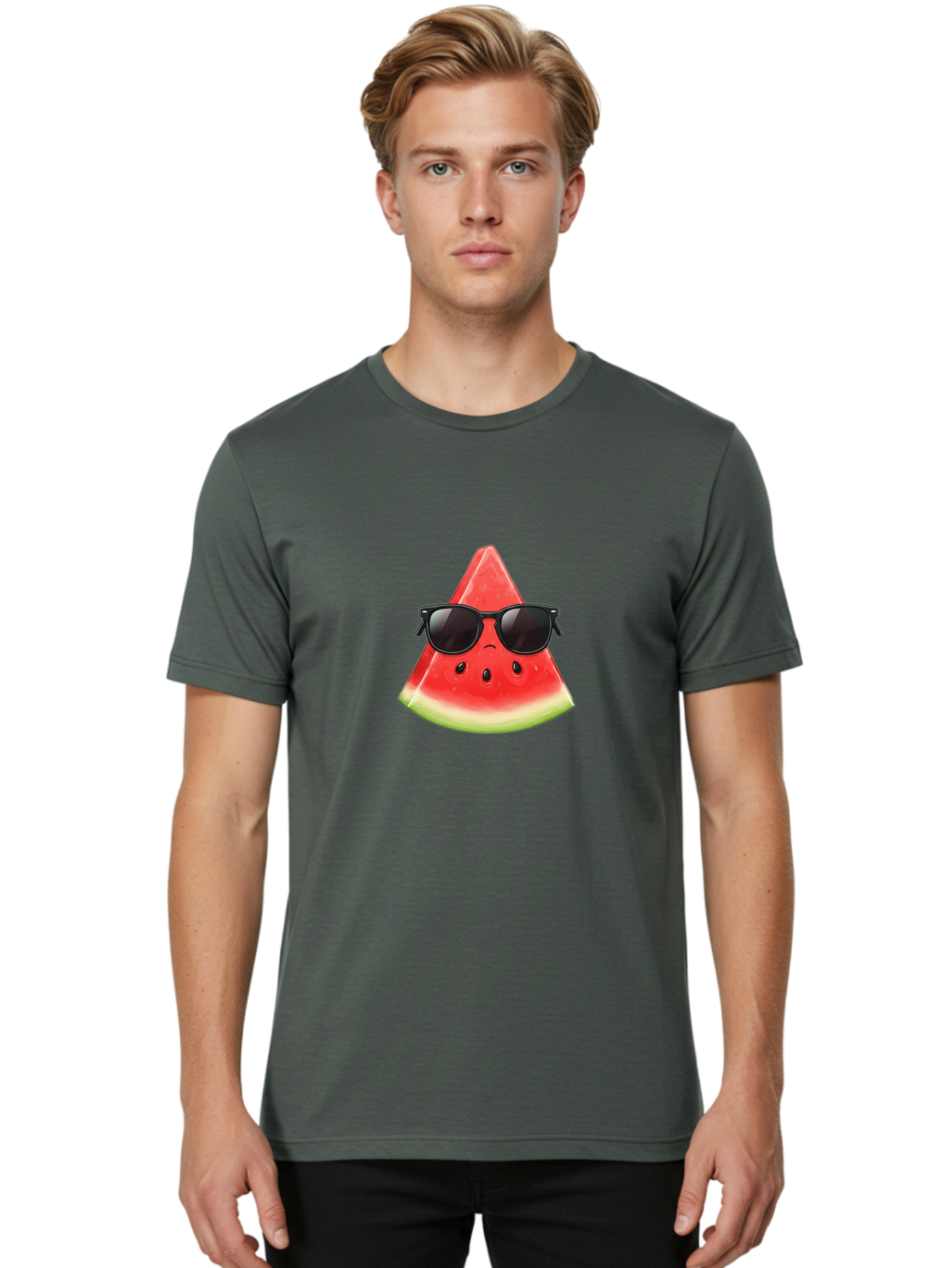 Watermelon-Slice-With-Sunglasses Men'S Graphic Tee, 100% Cotton, Comfortable Casual Summer Wear, Machine Washable, Vintage Camera, Old Camera, Antique Camera, Black Camera, Classic Photography, Photography Equipment, Nostalgic Device, Ban966