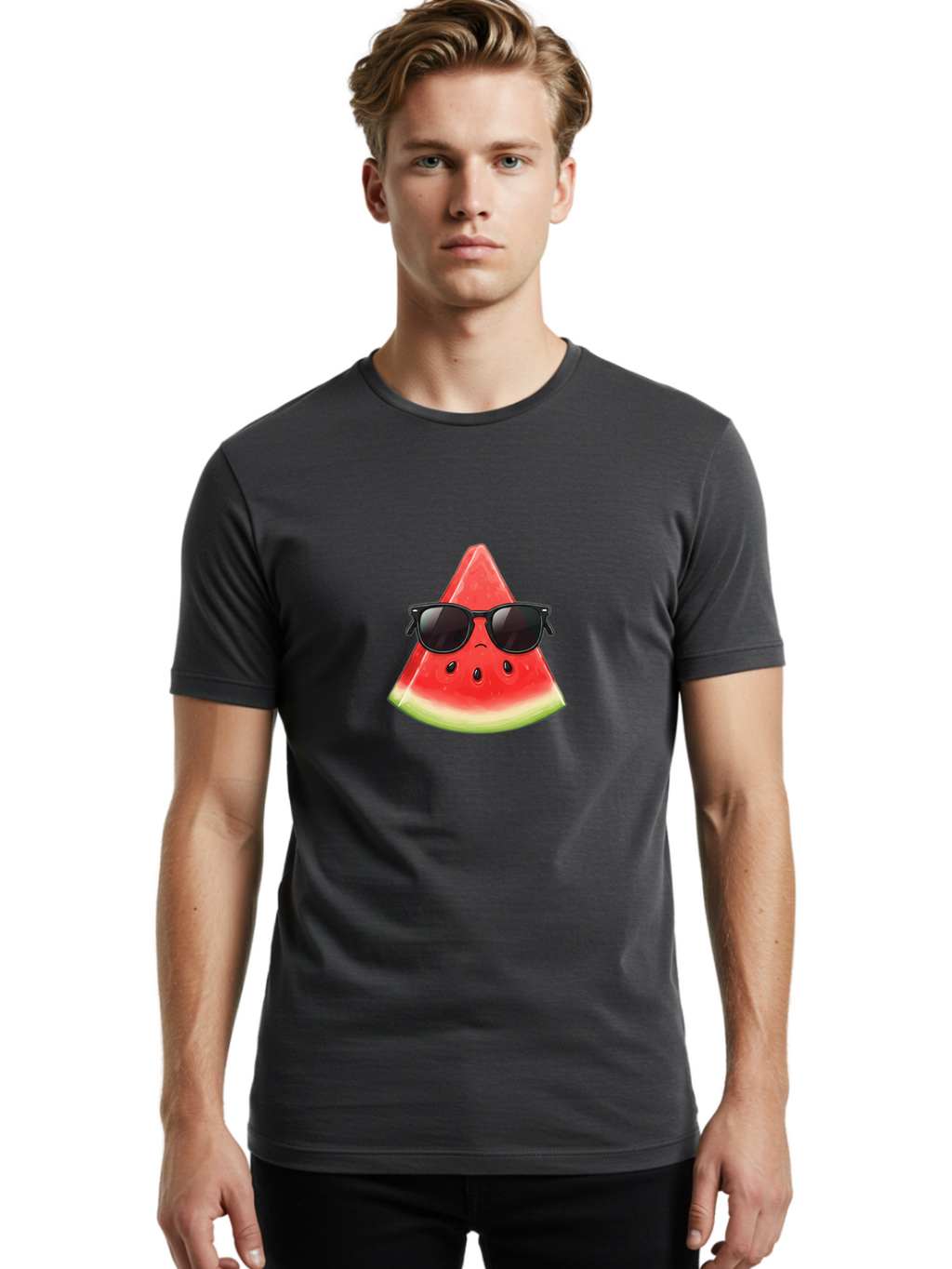 Watermelon-Slice-With-Sunglasses Men'S Graphic Tee, 100% Cotton, Comfortable Casual Summer Wear, Machine Washable, Vintage Camera, Old Camera, Antique Camera, Black Camera, Classic Photography, Photography Equipment, Nostalgic Device, Ban966