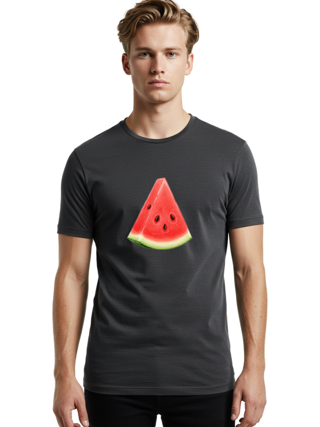 Watermelon-Slice Men'S Graphic Tee, 100% Cotton, Comfortable Casual Summer Wear, Machine Washable, Vintage Camera, Old Camera, Antique Camera, Black Camera, Classic Photography, Photography Equipment, Nostalgic Device, Film Camera, Camera Art Ban967